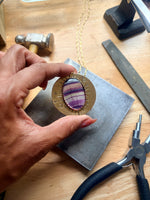 Rainbow Fluorite Cycle Necklace