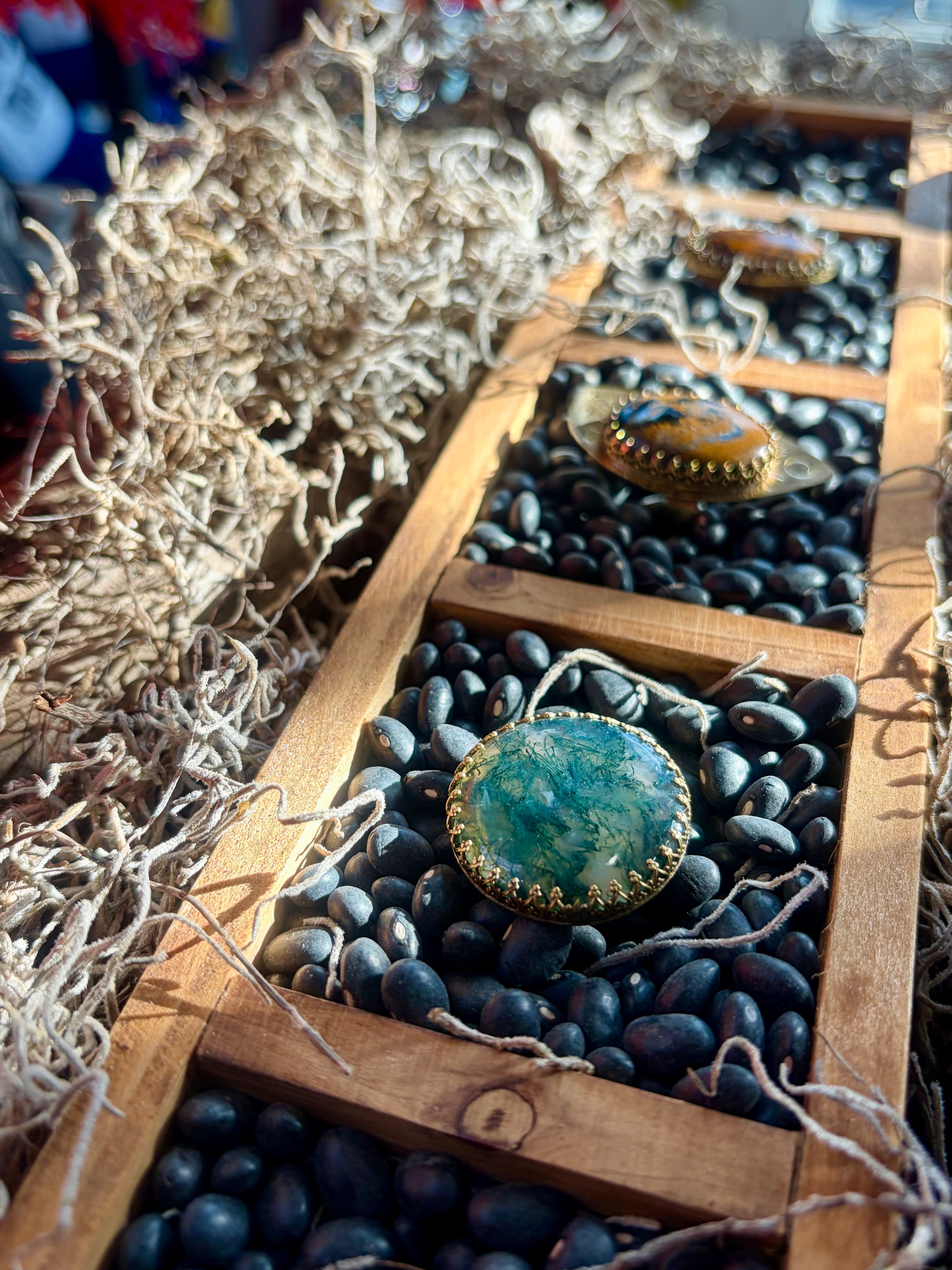 Moss Agate Grounding Ring