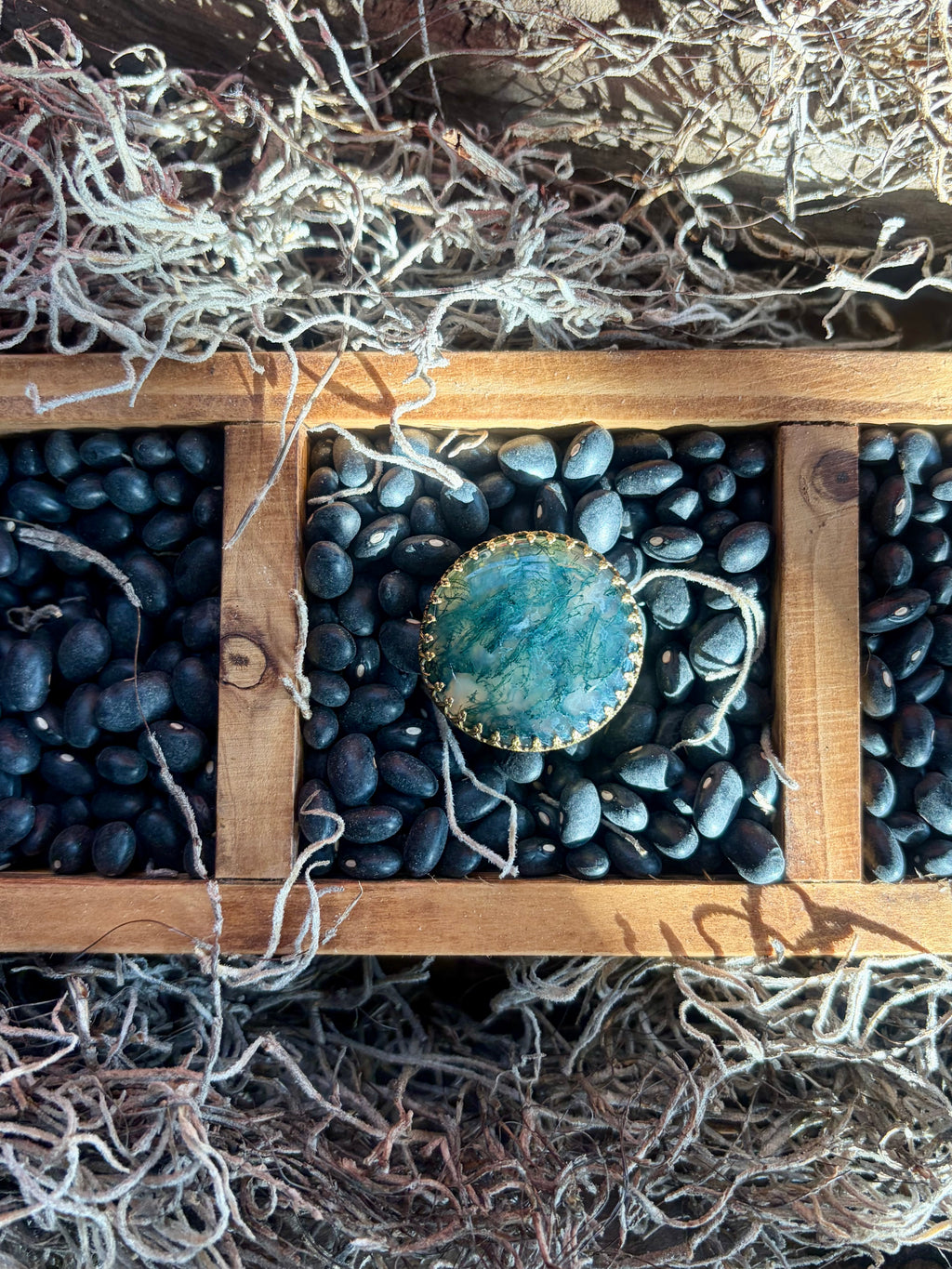 Moss Agate Grounding Ring