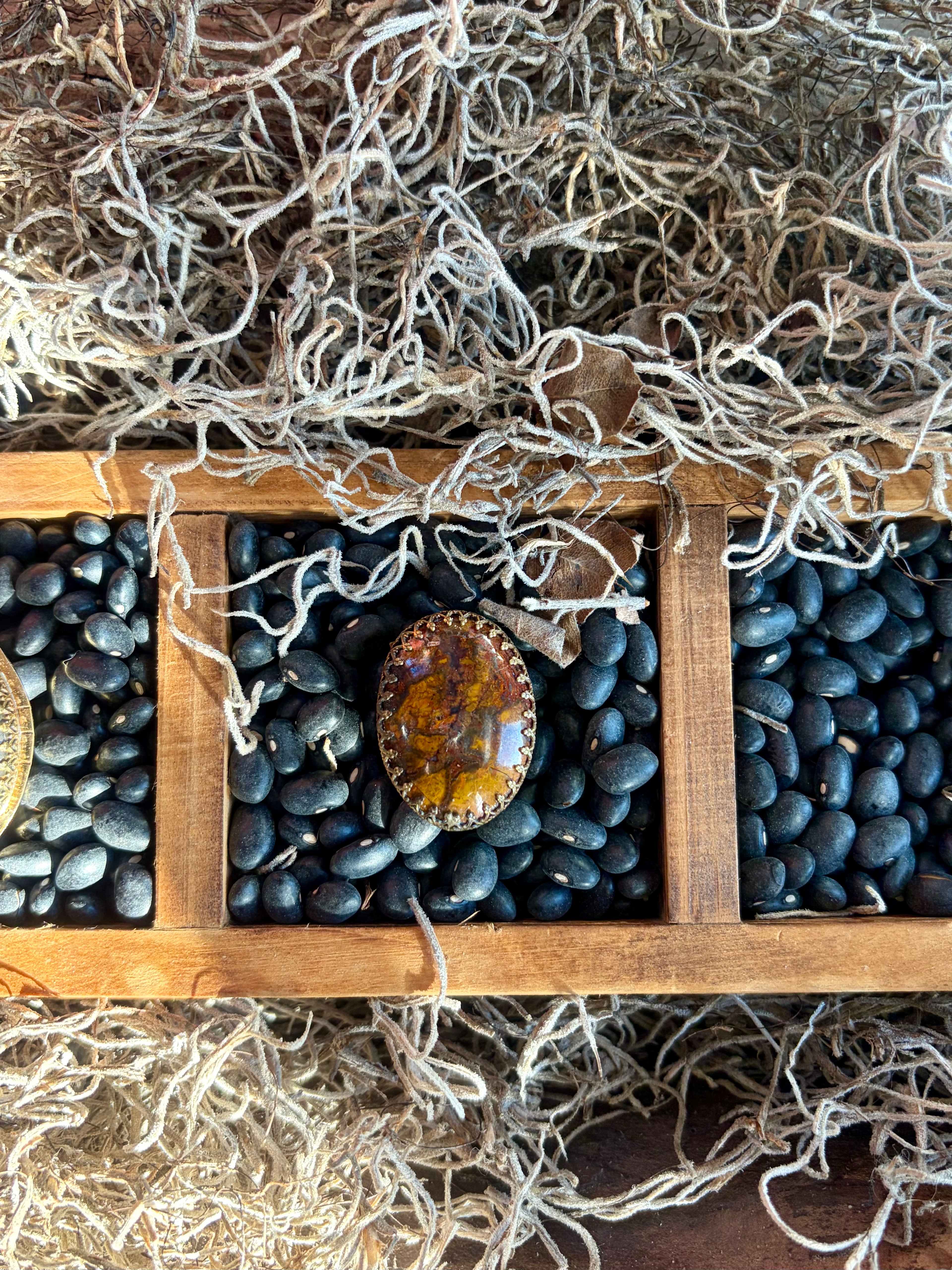 Moroccan Seam Agate Earth Ring