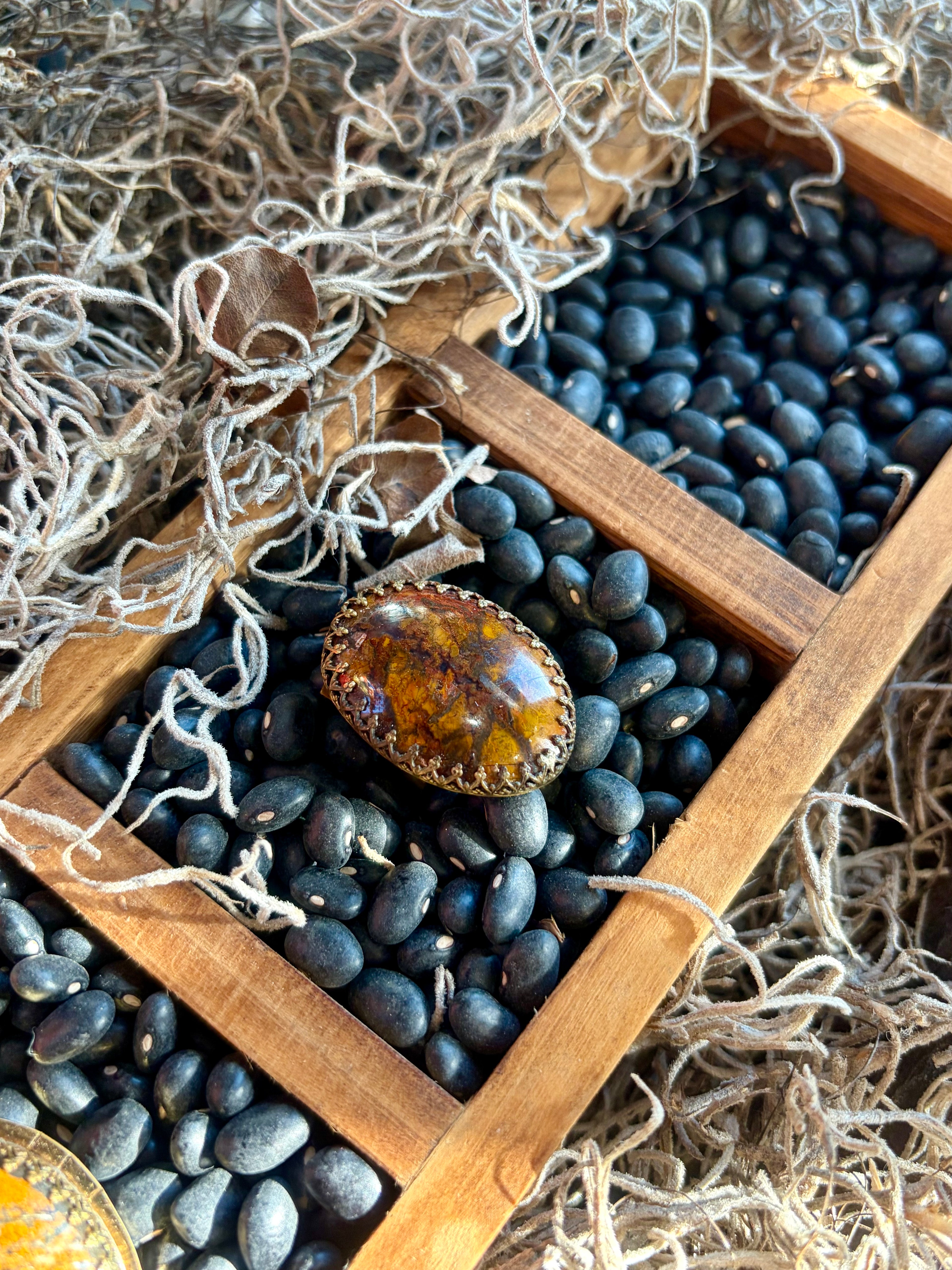 Moroccan Seam Agate Earth Ring