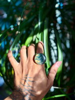Moss Agate Grounding Ring