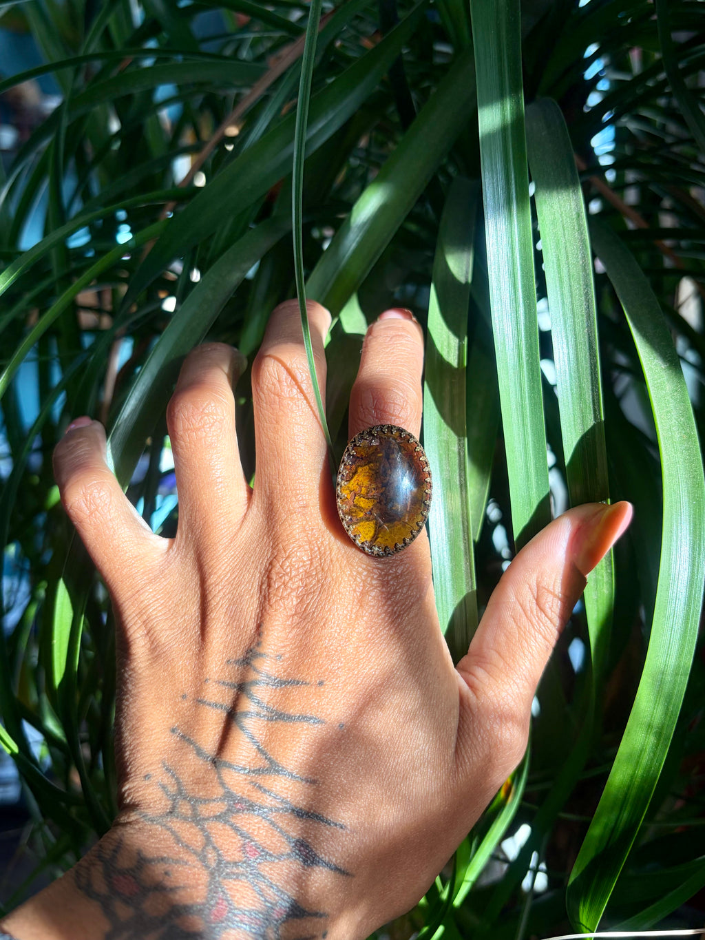 Moroccan Seam Agate Earth Ring