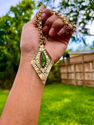 Green Ammolite Double Decker Necklace