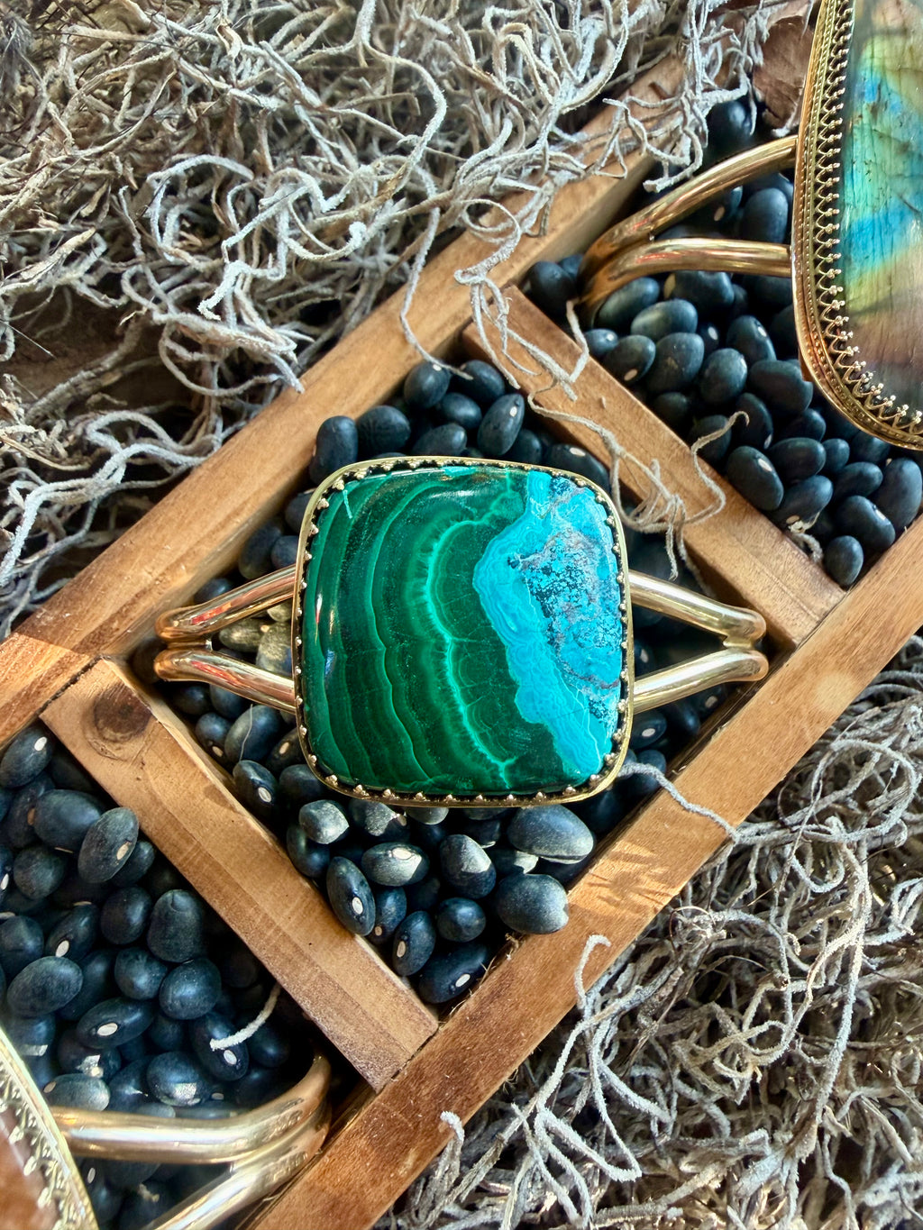 Verdant Current Malachite + Chrysocolla Cuff