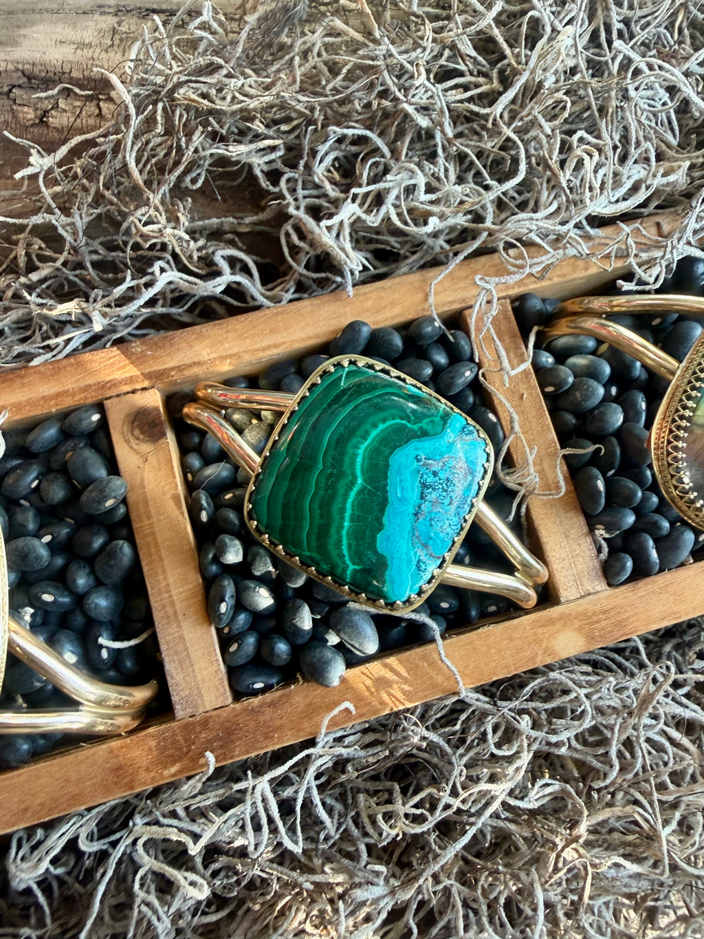 Verdant Current Malachite + Chrysocolla Cuff