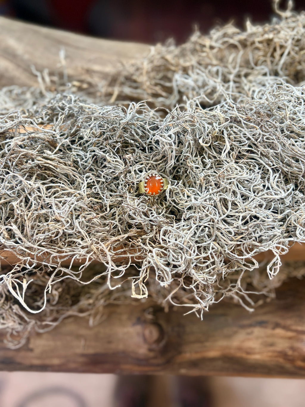 Carnelian Brass Ring