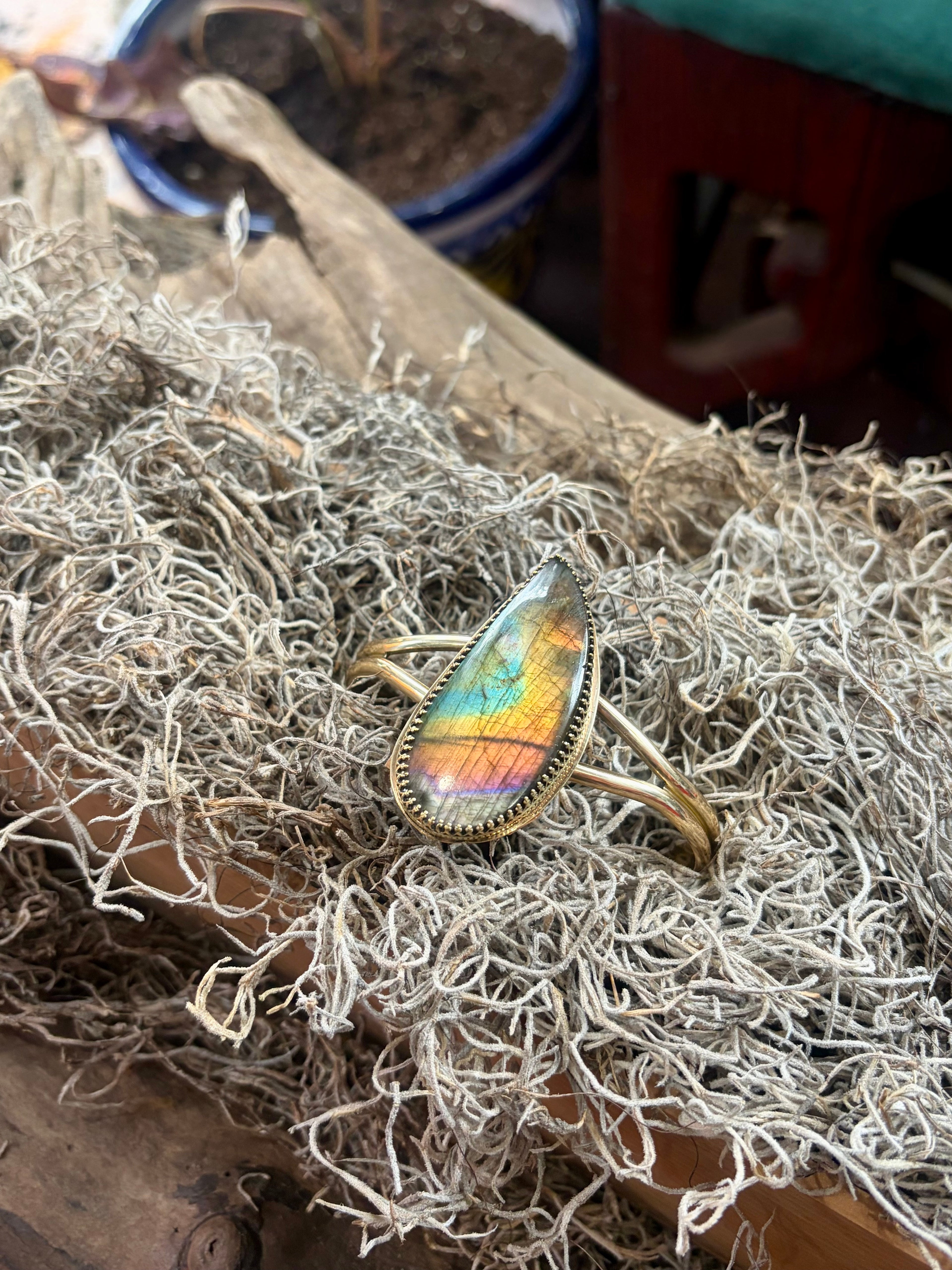 Flash Born Labradorite Cuff