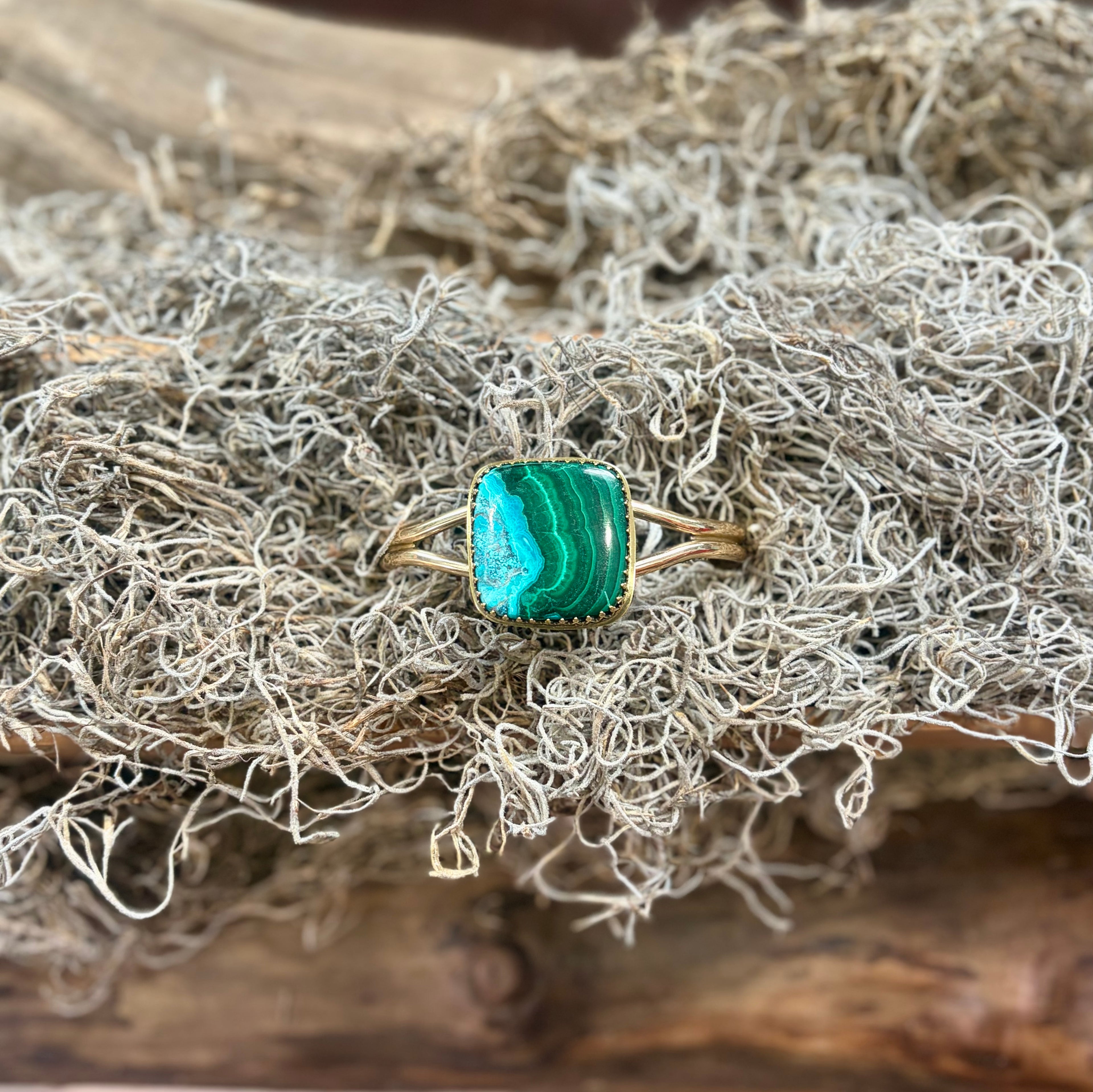 Verdant Current Malachite + Chrysocolla Cuff