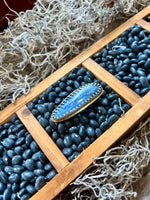 Horizontal Blue Kyanite Brass Ring