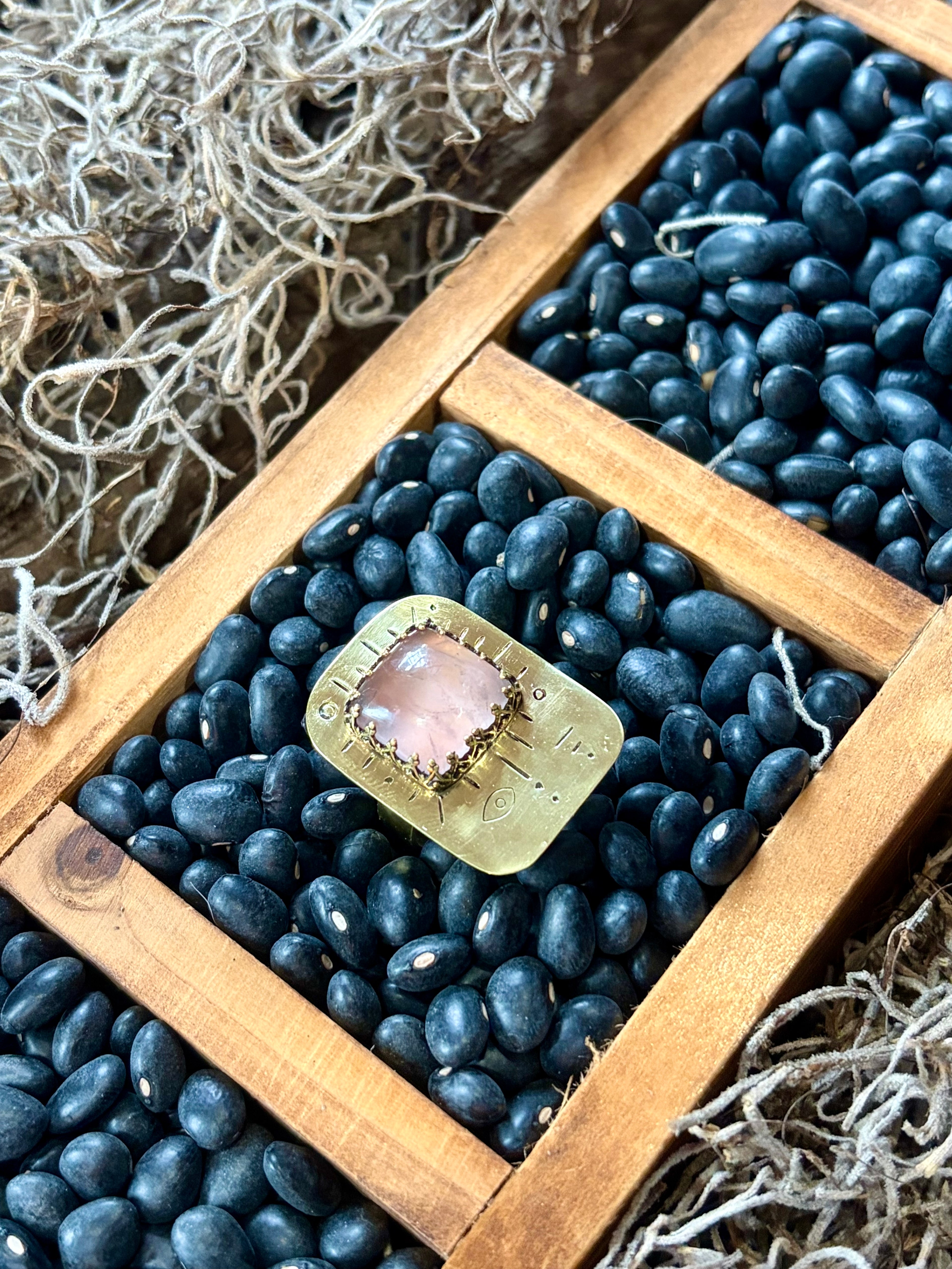 Rose Quartz of Hearts Ring