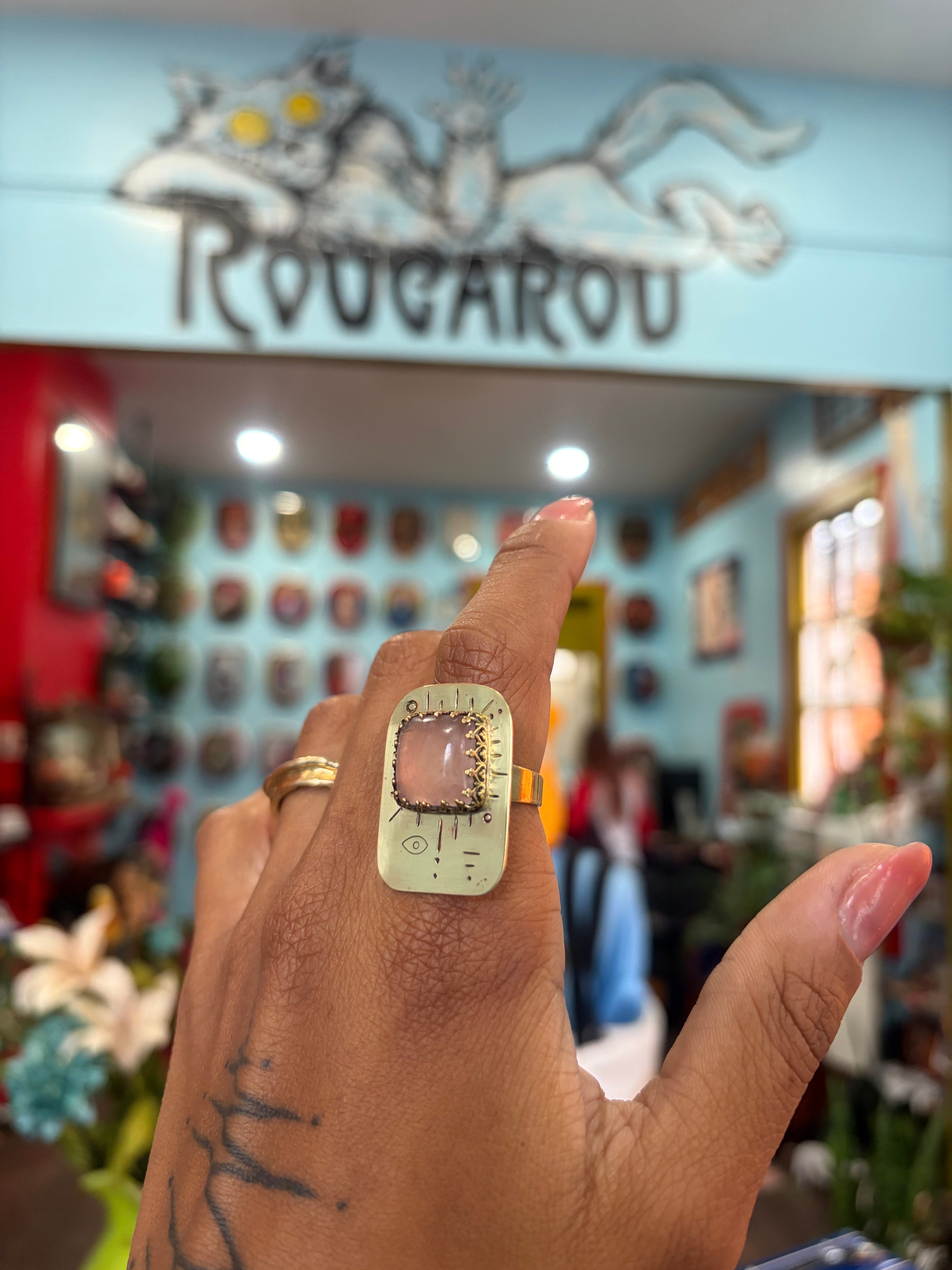 Rose Quartz of Hearts Ring