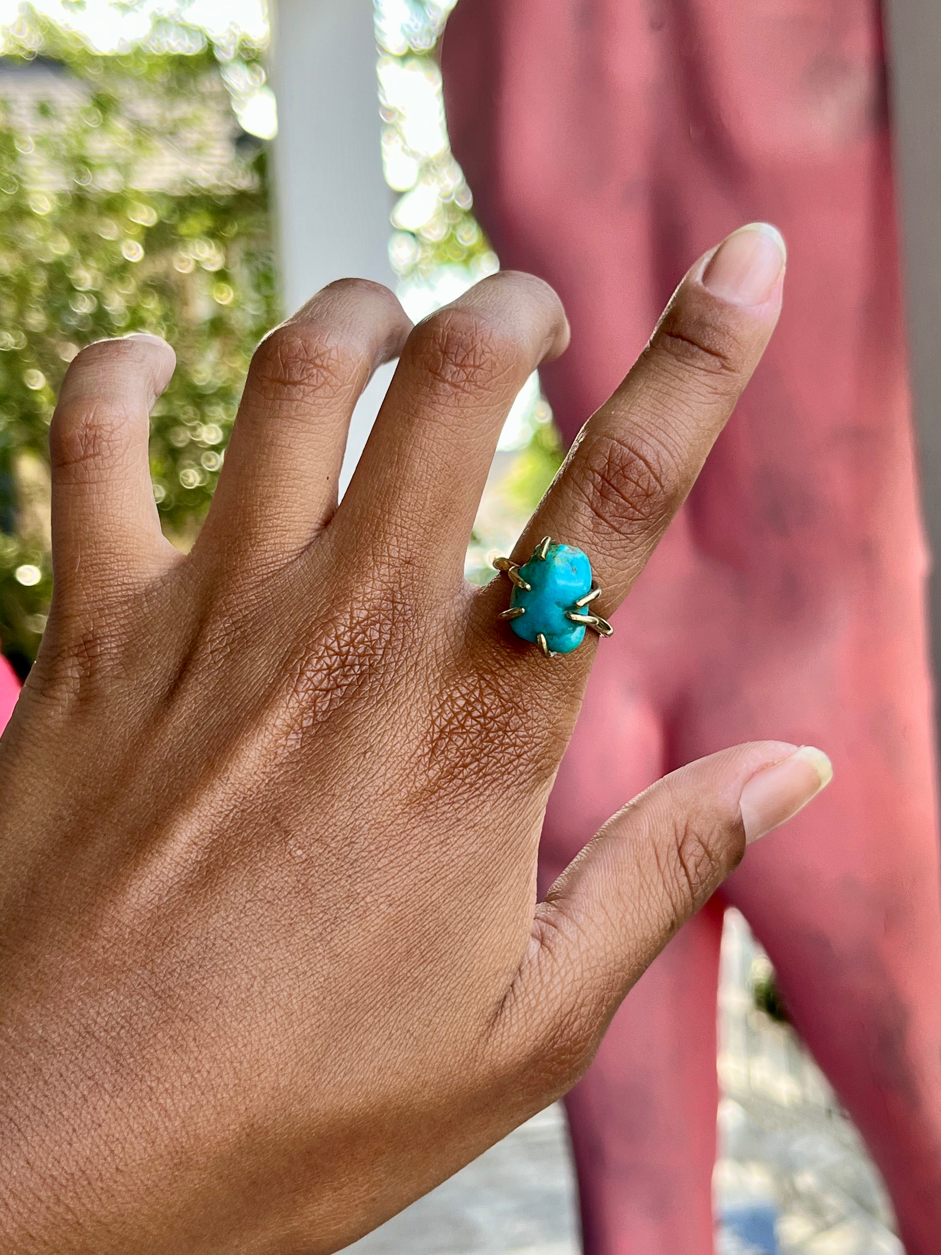 Turquoise 6 Prong Ring 1