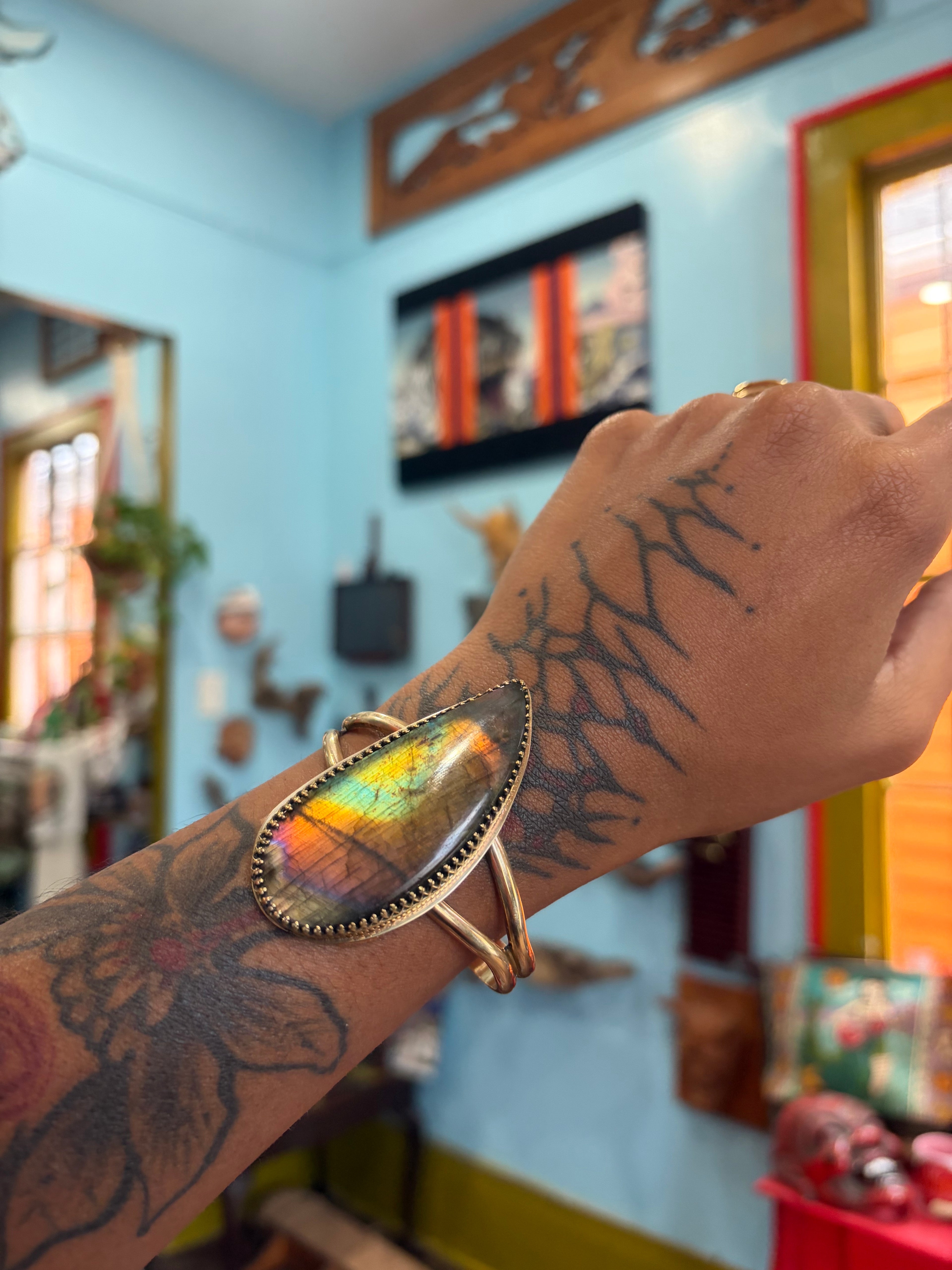 Flash Born Labradorite Cuff