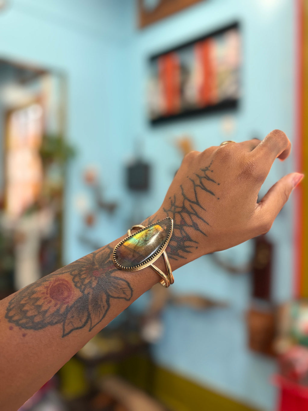 Flash Born Labradorite Cuff