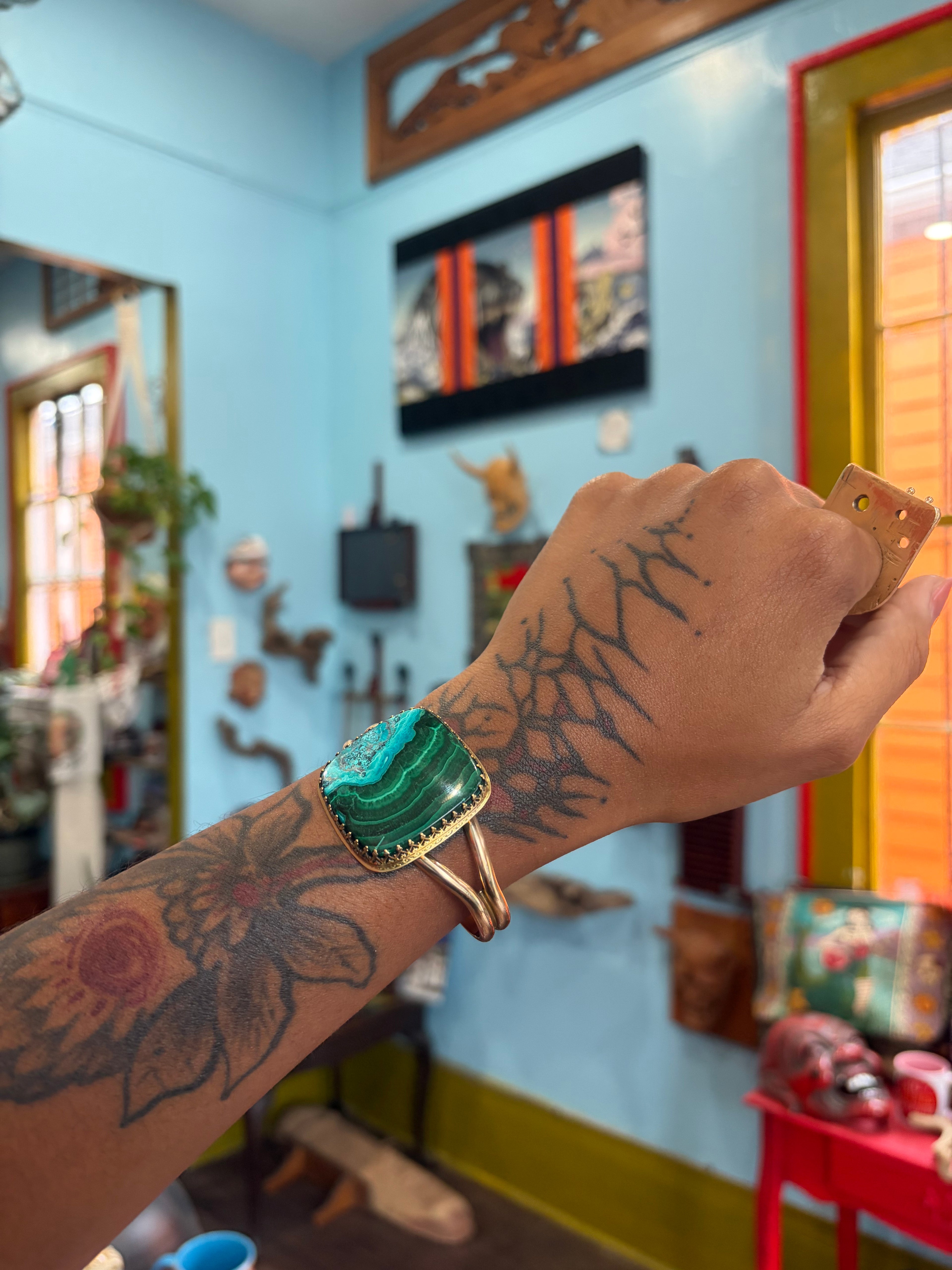 Verdant Current Malachite + Chrysocolla Cuff