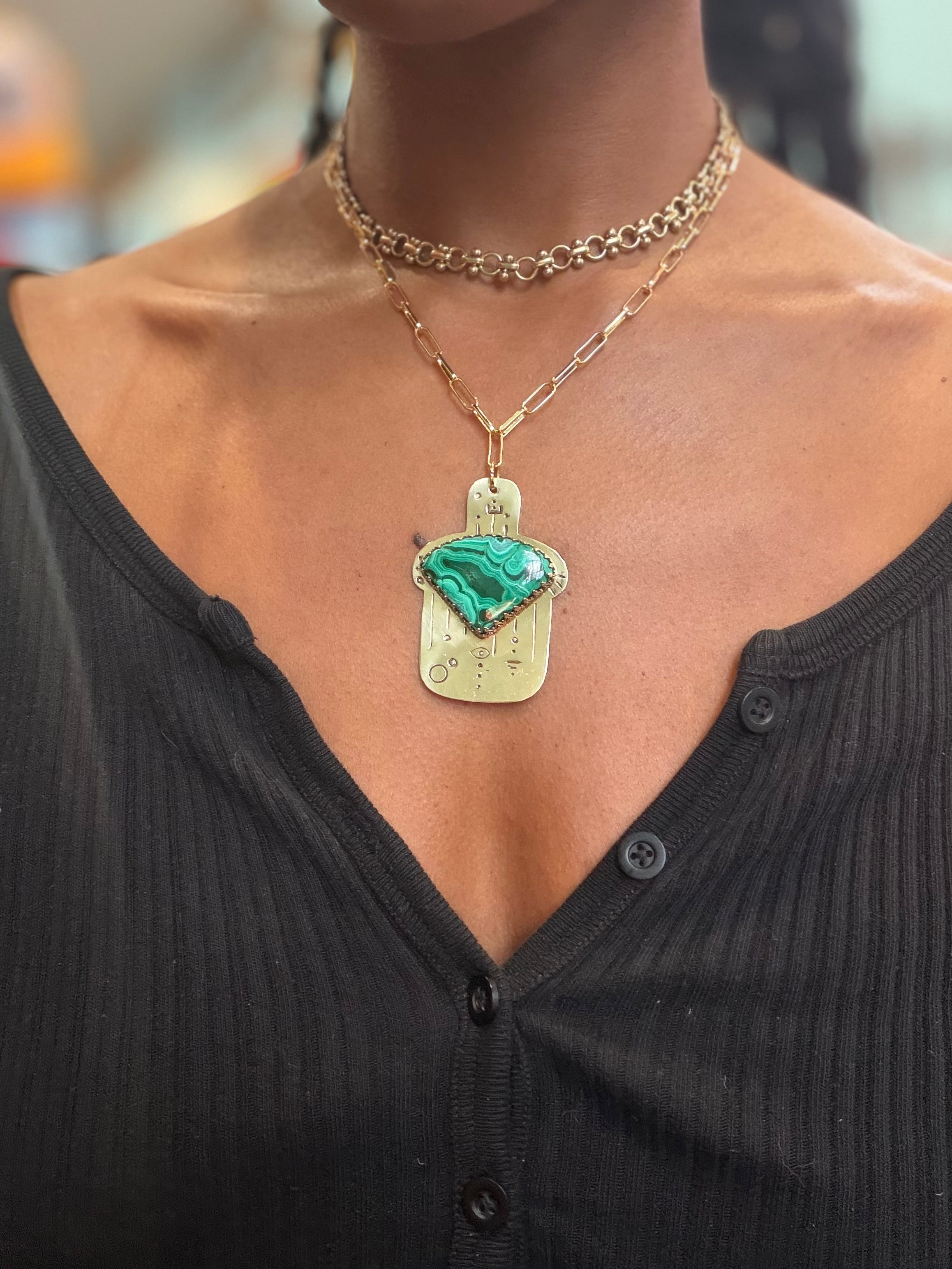 Malachite Chrysocolla Alchemy Necklace