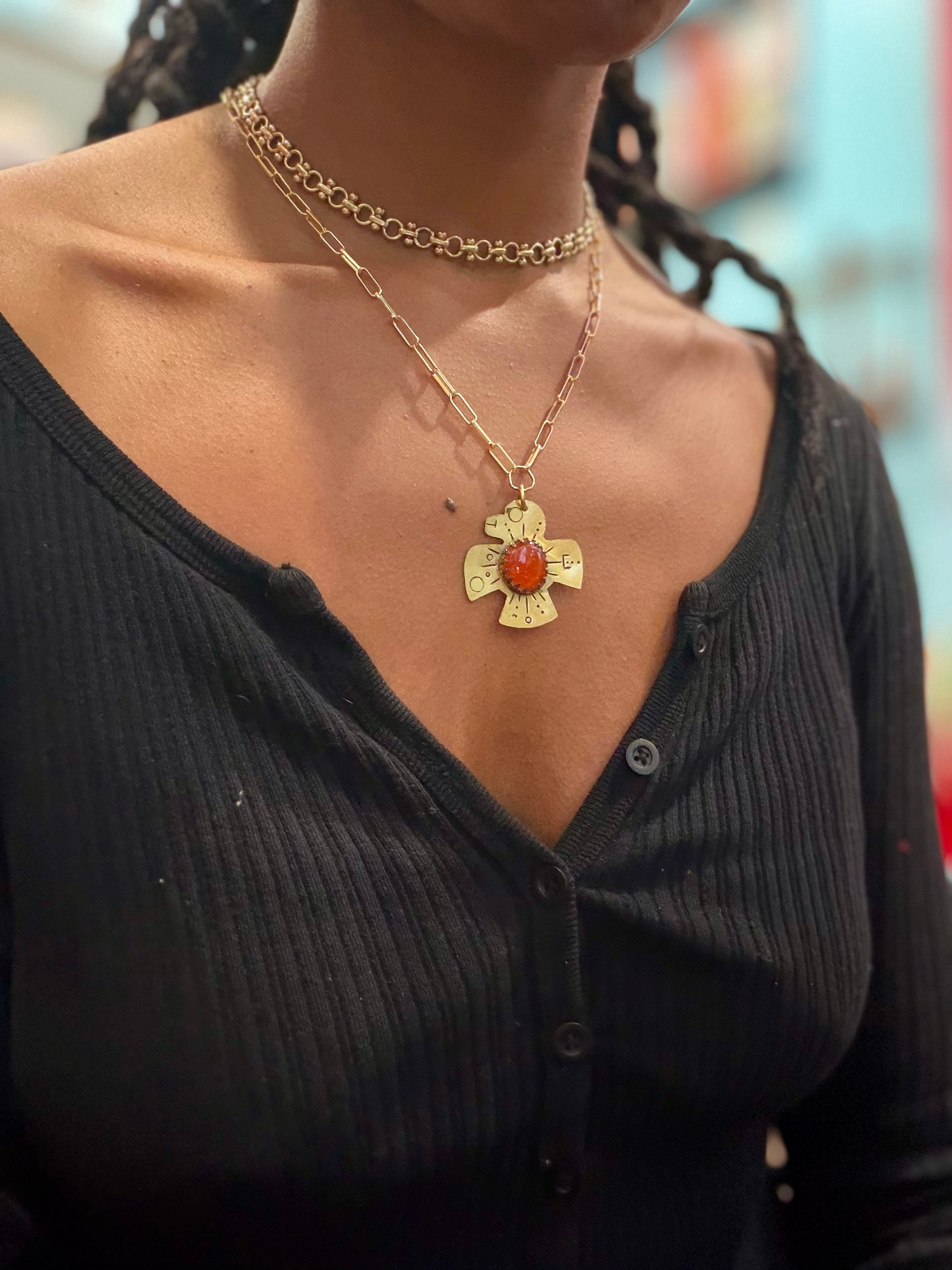 Carnelian Petroglyph Firebird Talisman