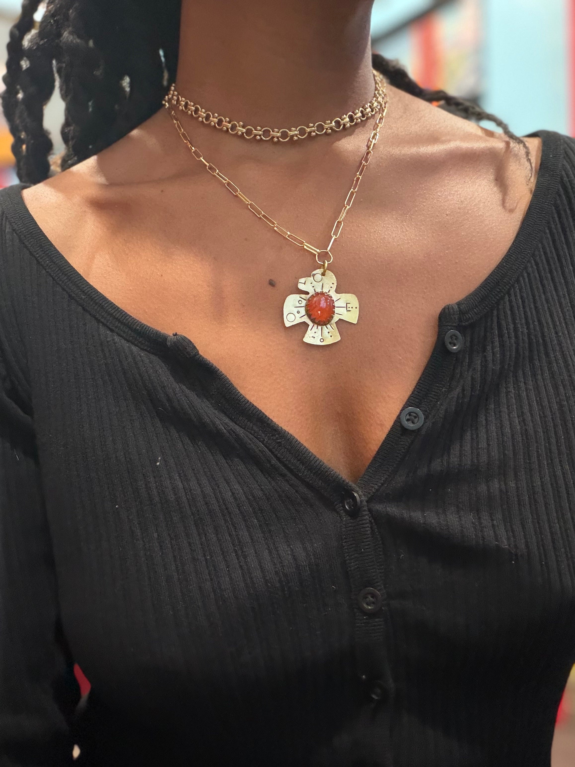 Carnelian Petroglyph Firebird Talisman