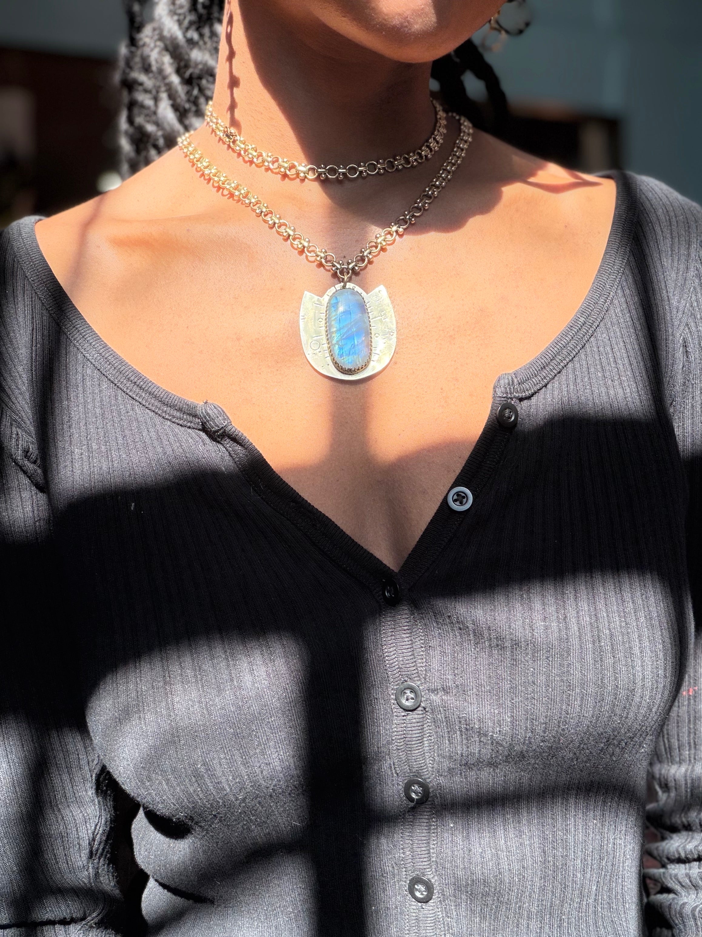 Rainbow Moonstone Winged Insight Talisman