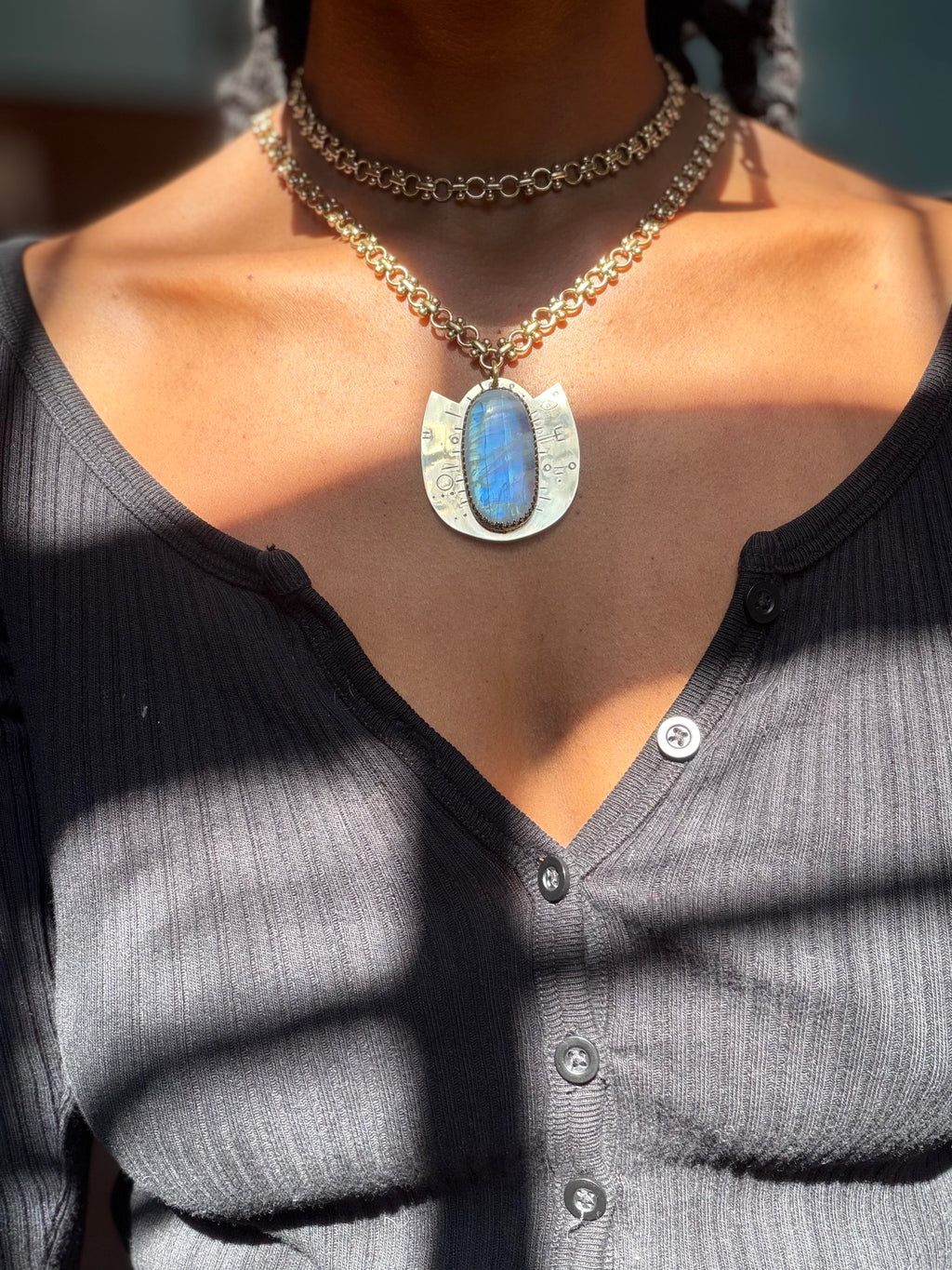 Rainbow Moonstone Winged Insight Talisman