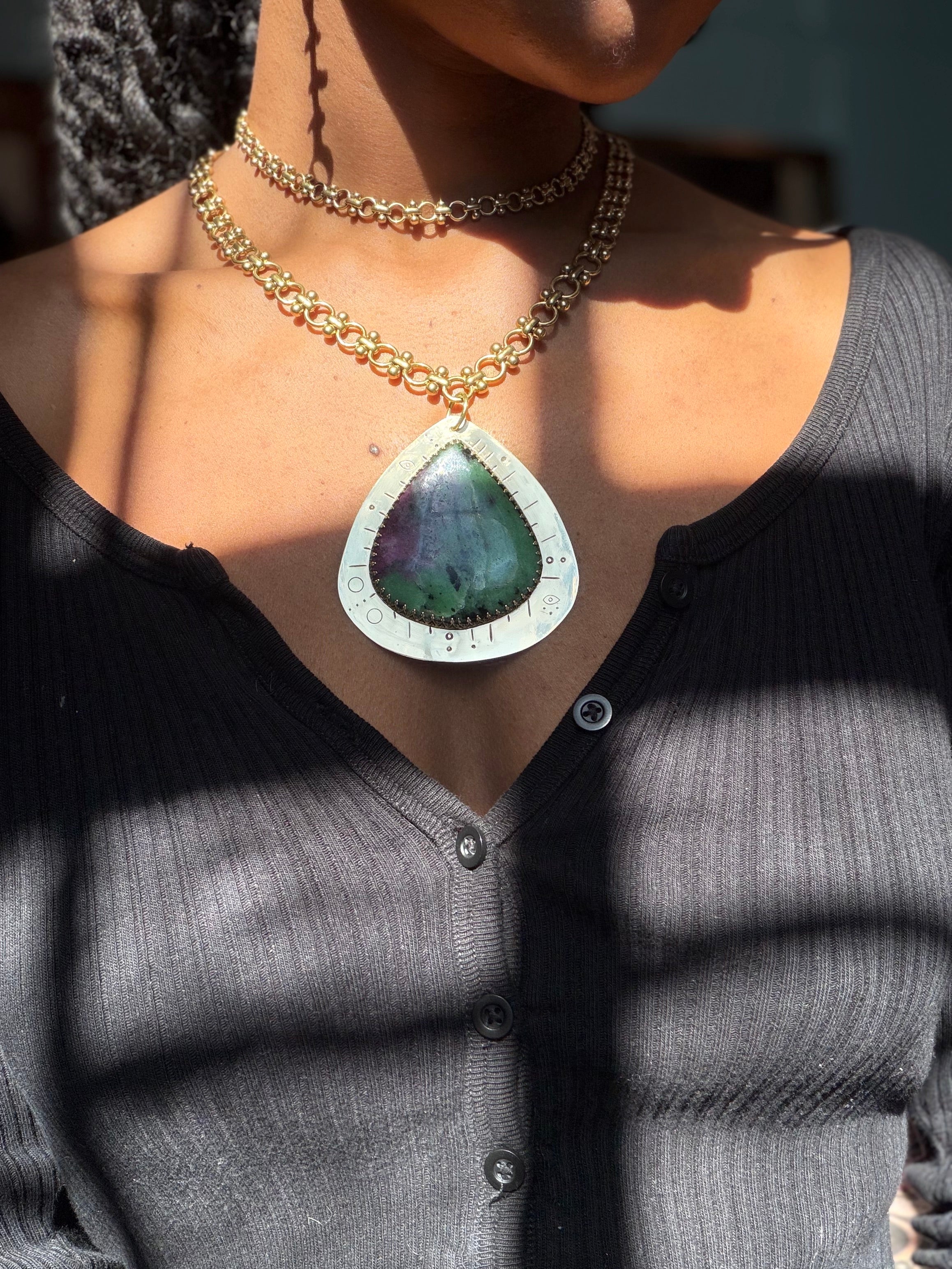 Ruby Zoisite Heartforge Talisman