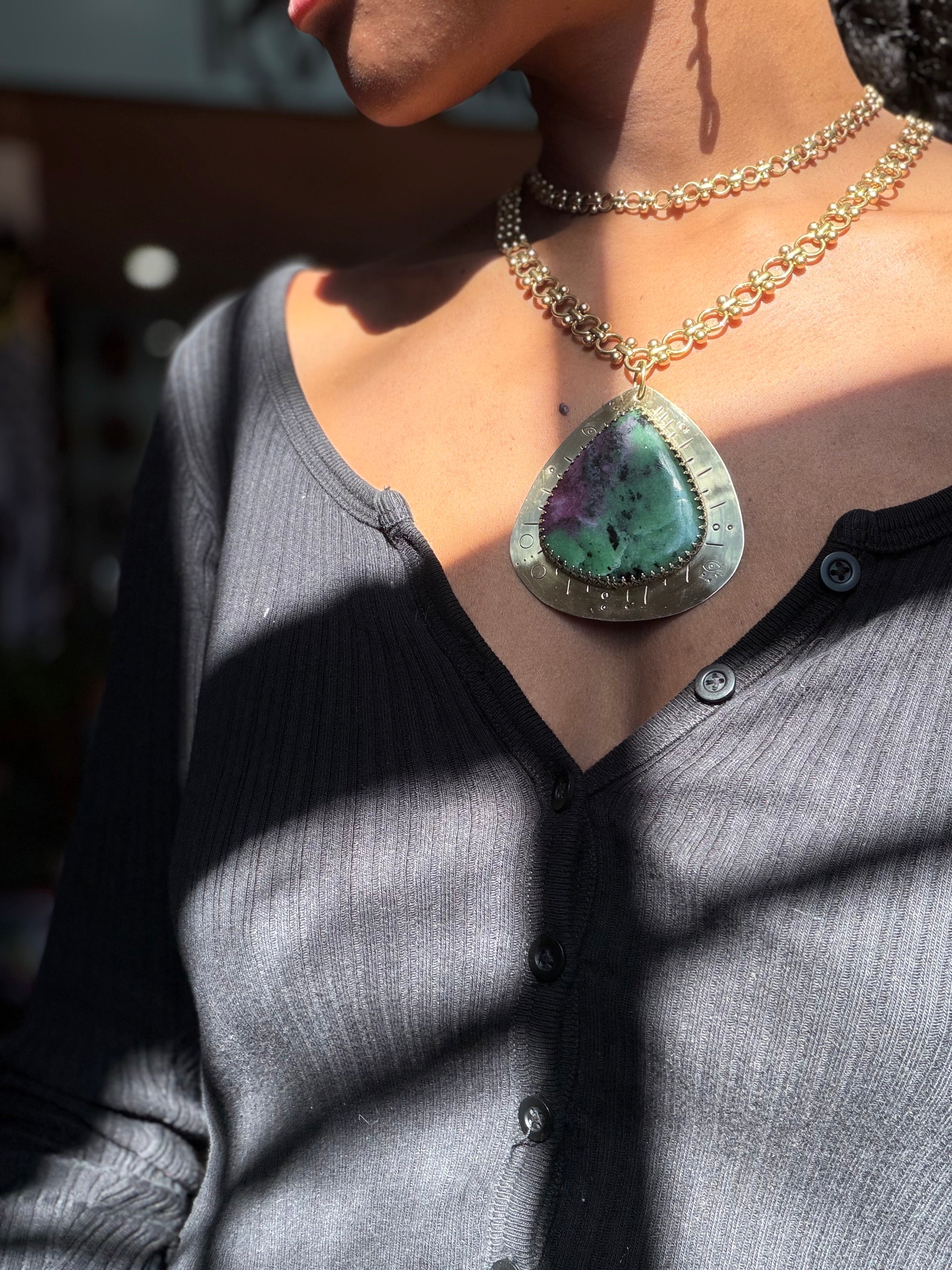 Ruby Zoisite Heartforge Talisman