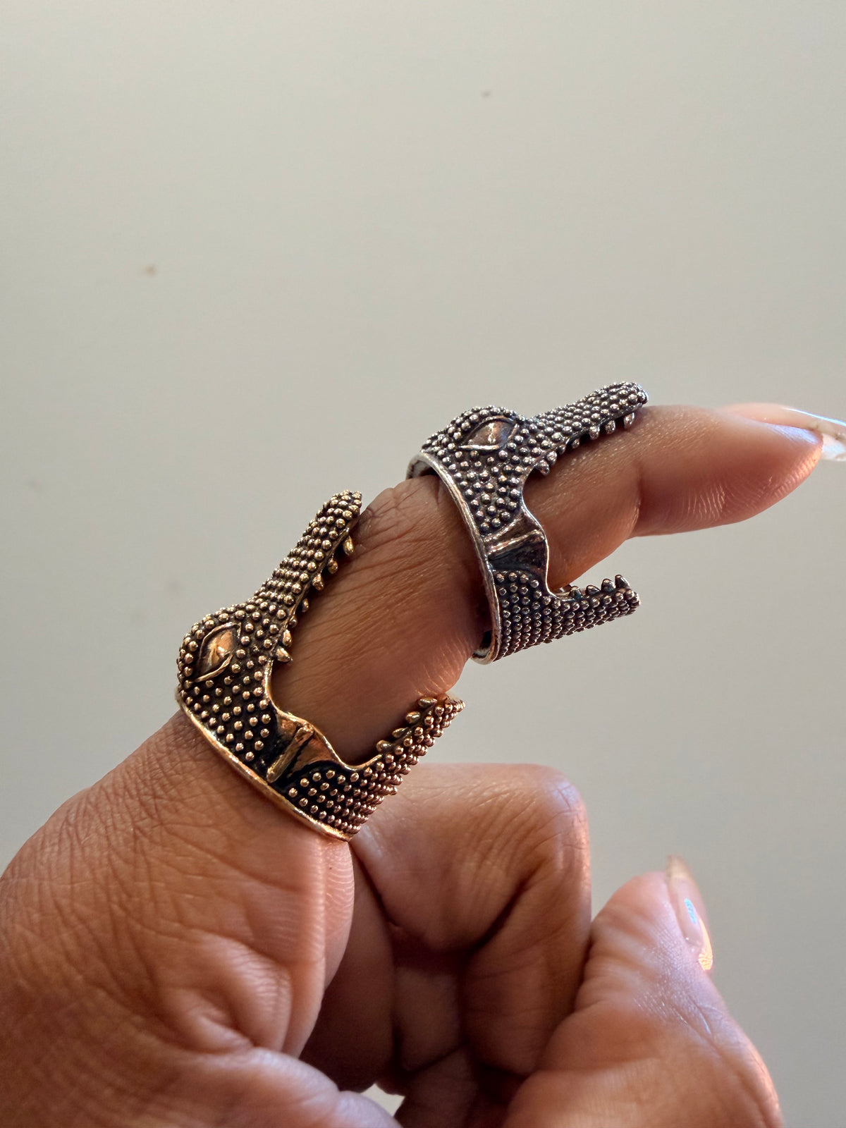 Textured Gator Bite Rings by Bayou Brass NOLA.