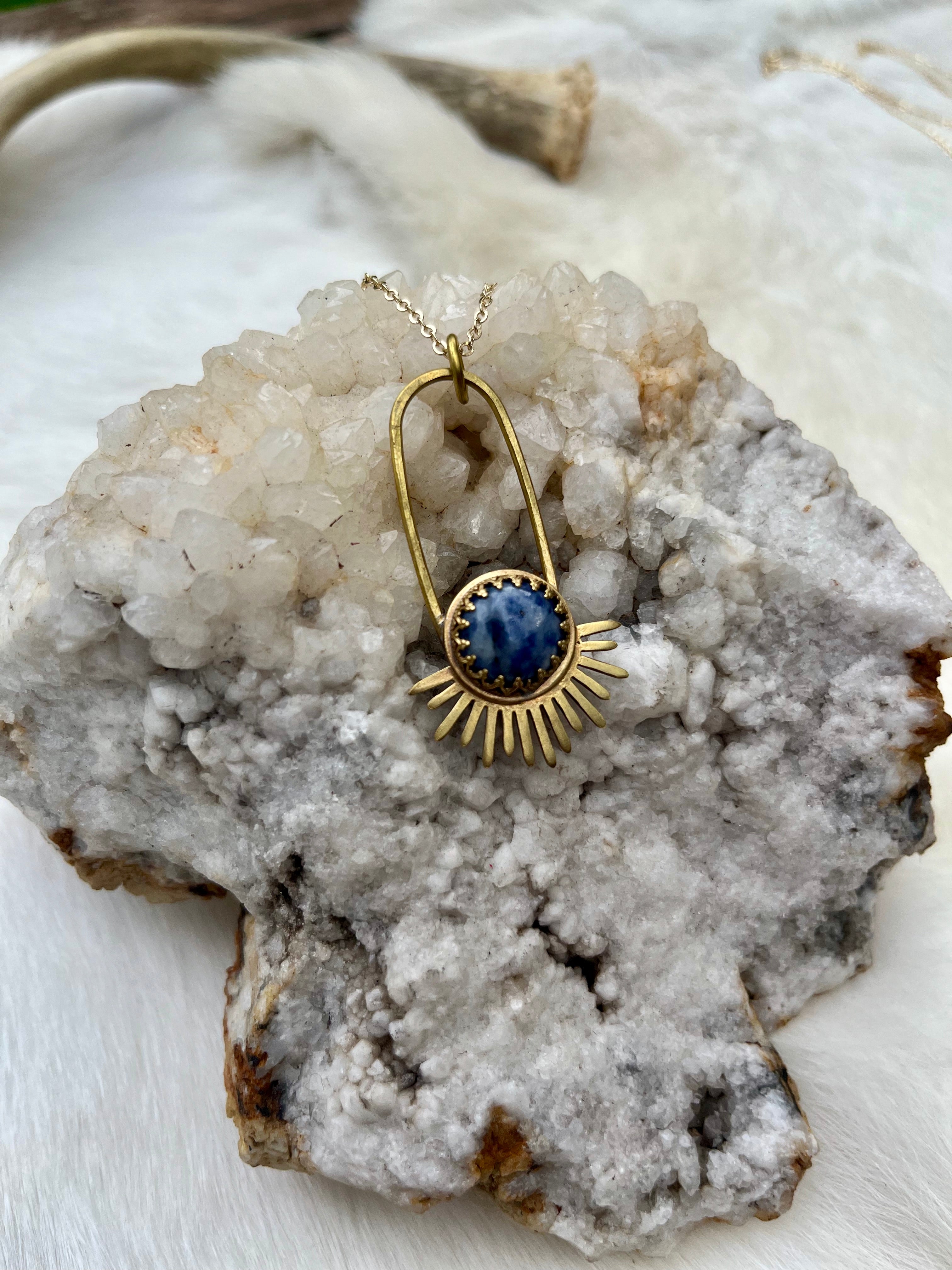 Blue Spot Jasper Aten Sundrop Necklace First Light