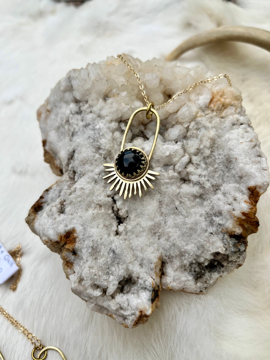 Black Obsidian Aten Sundrop Necklace First Light