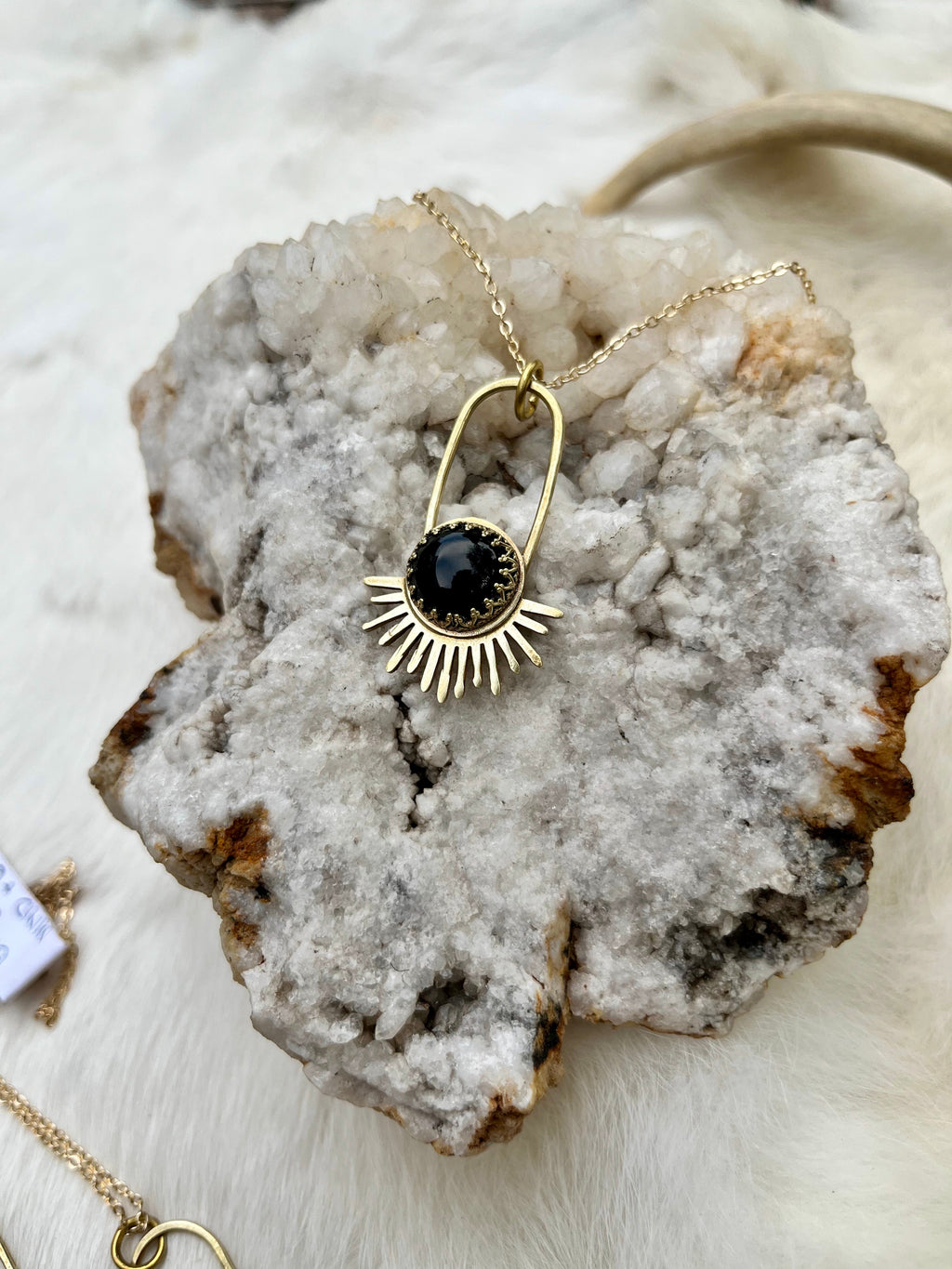 Black Obsidian Aten Sundrop Necklace First Light