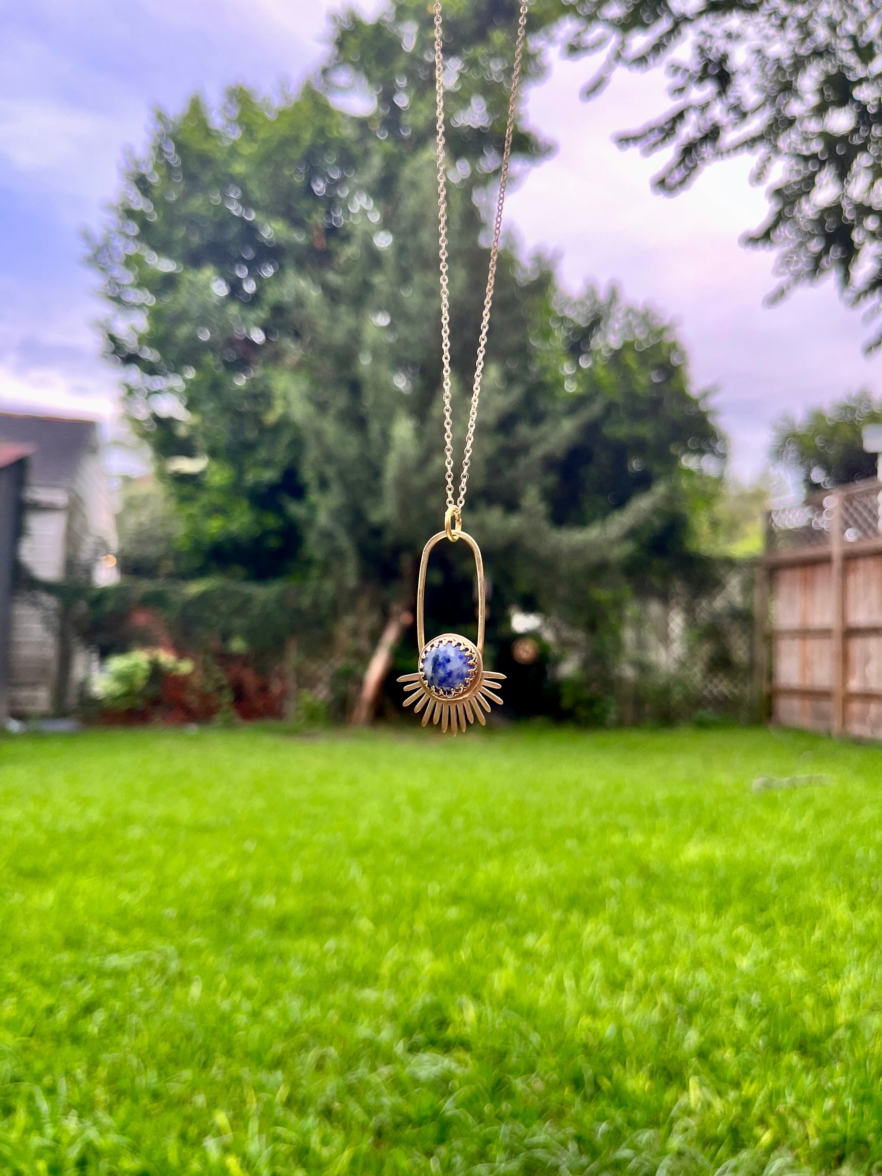 Blue Spot Jasper Aten Sundrop Necklace First Light