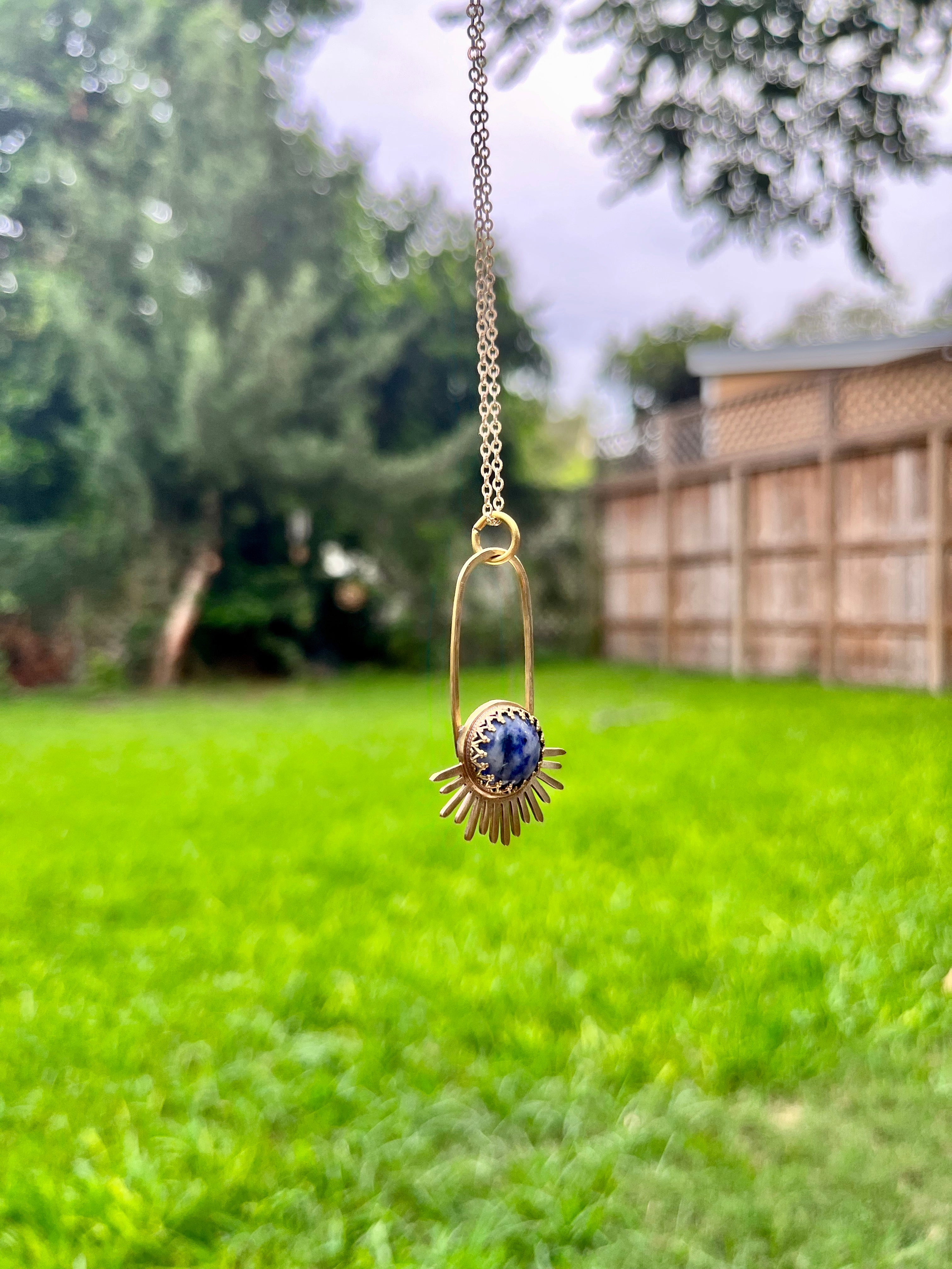 Blue Spot Jasper Aten Sundrop Necklace First Light