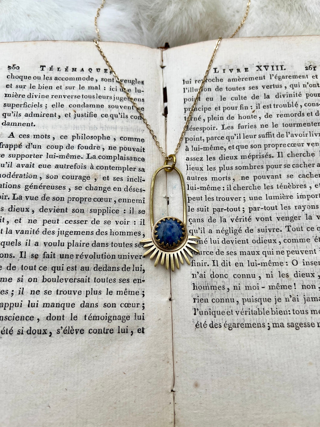 Blue Spot Jasper Aten Sundrop Necklace First Light