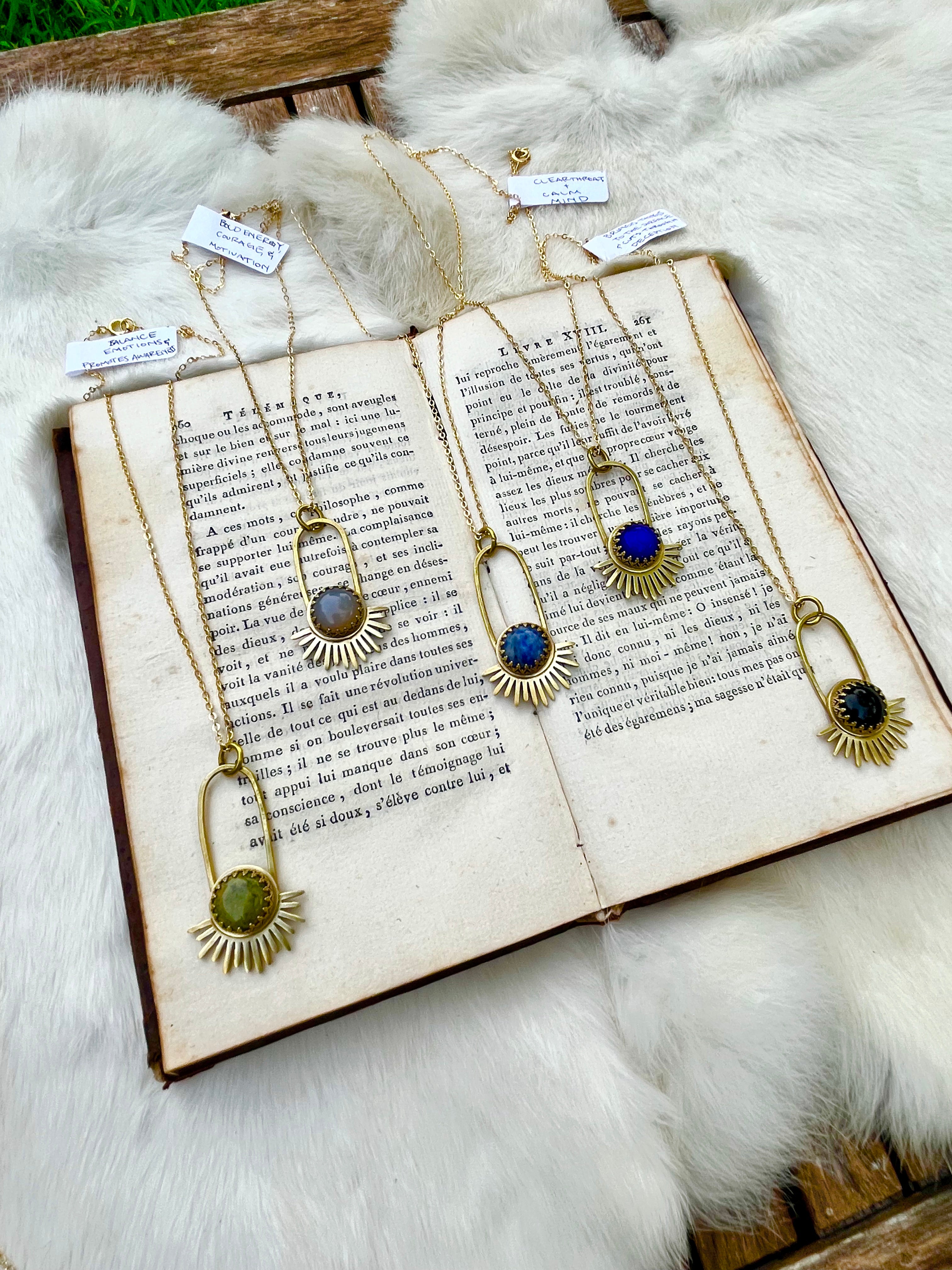 Blue Spot Jasper Aten Sundrop Necklace First Light