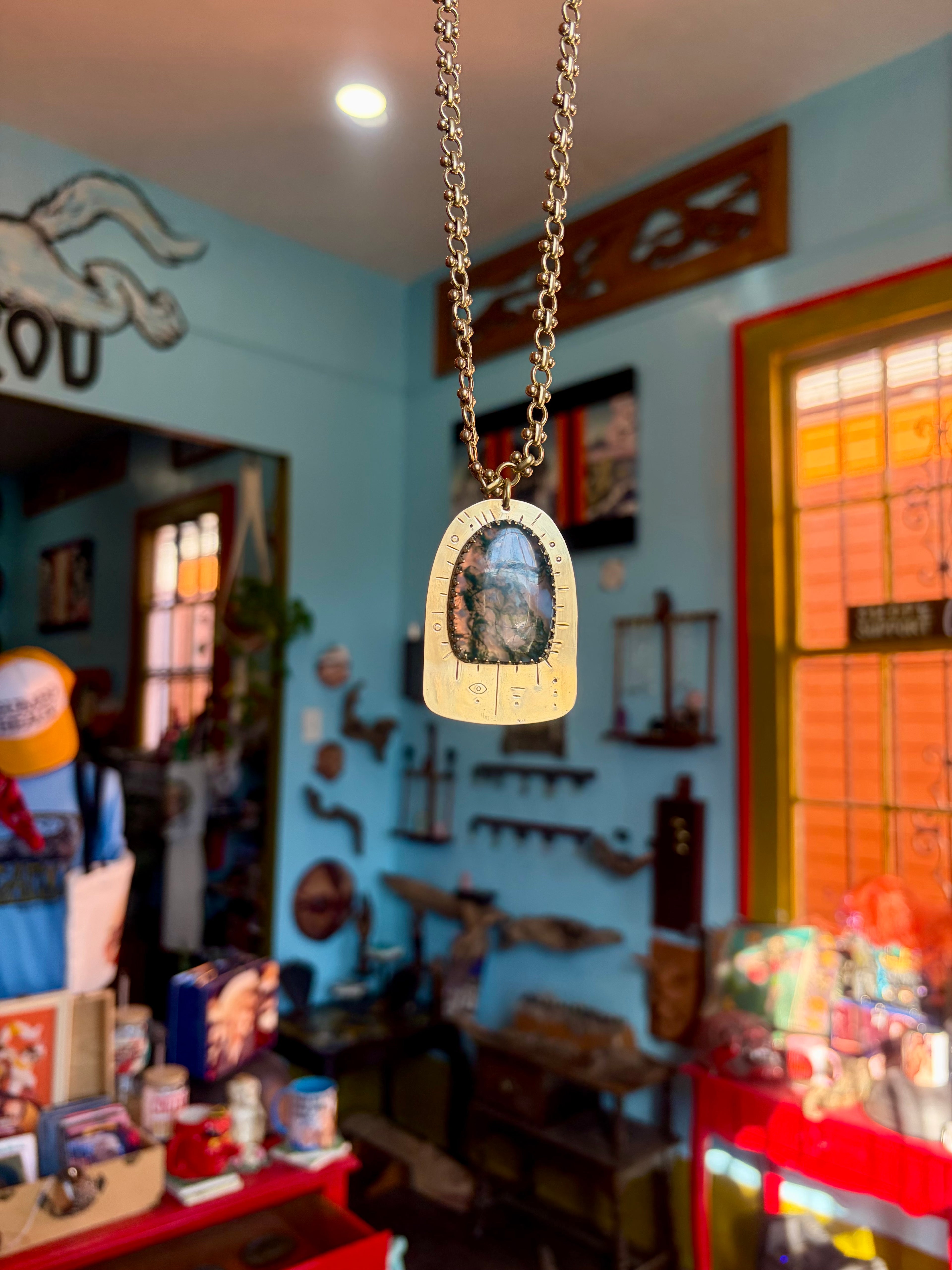 Moss Agate Earthbound Talisman Necklace