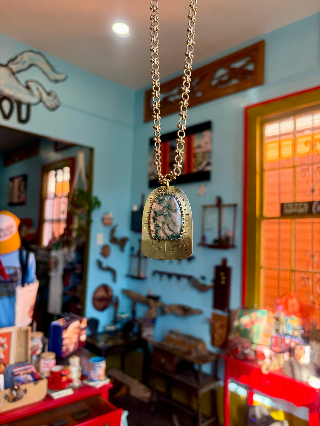 Moss Agate Earthbound Talisman Necklace