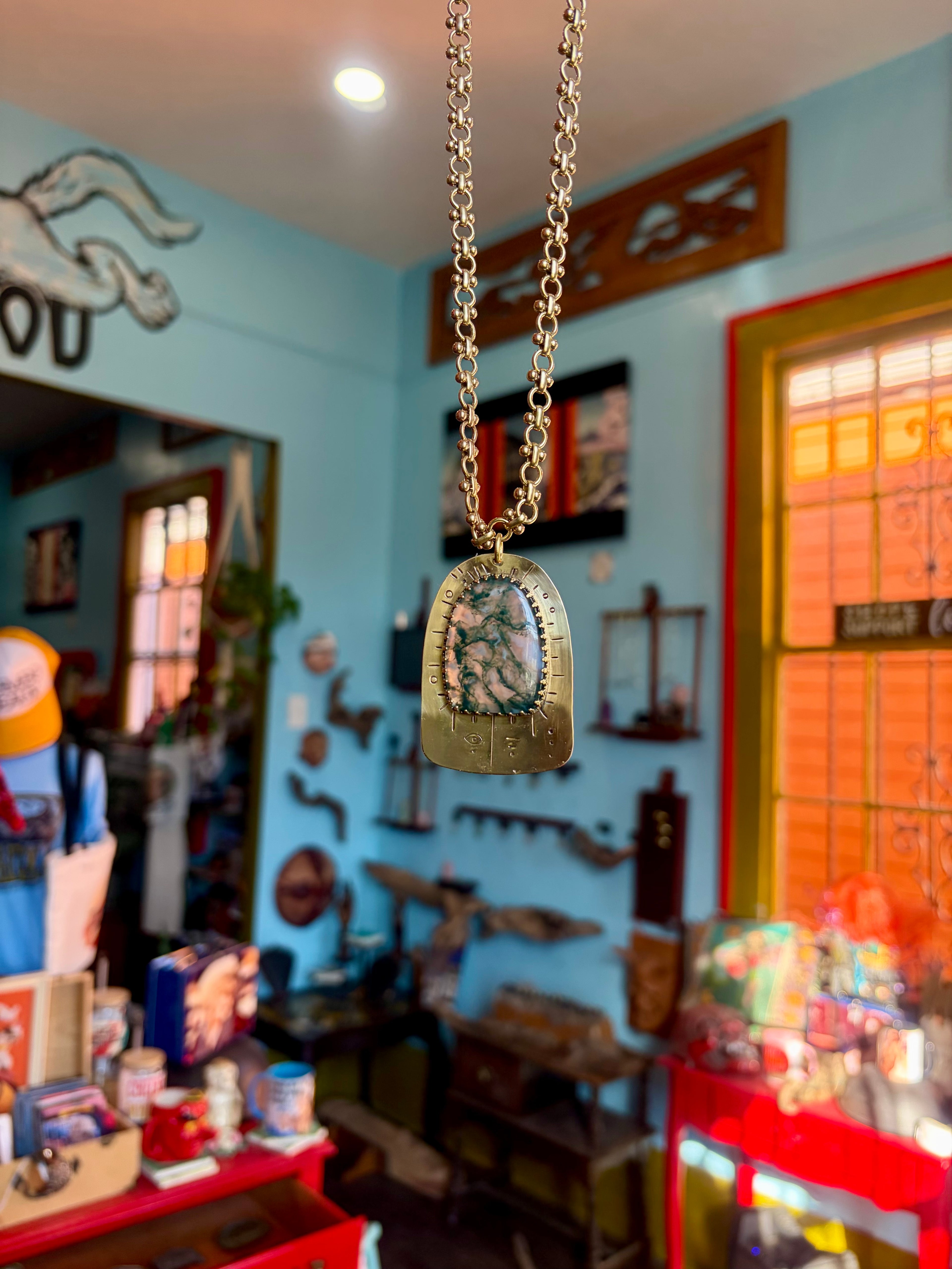 Moss Agate Earthbound Talisman Necklace