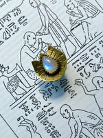 Rainbow Moonstone Wings Ring