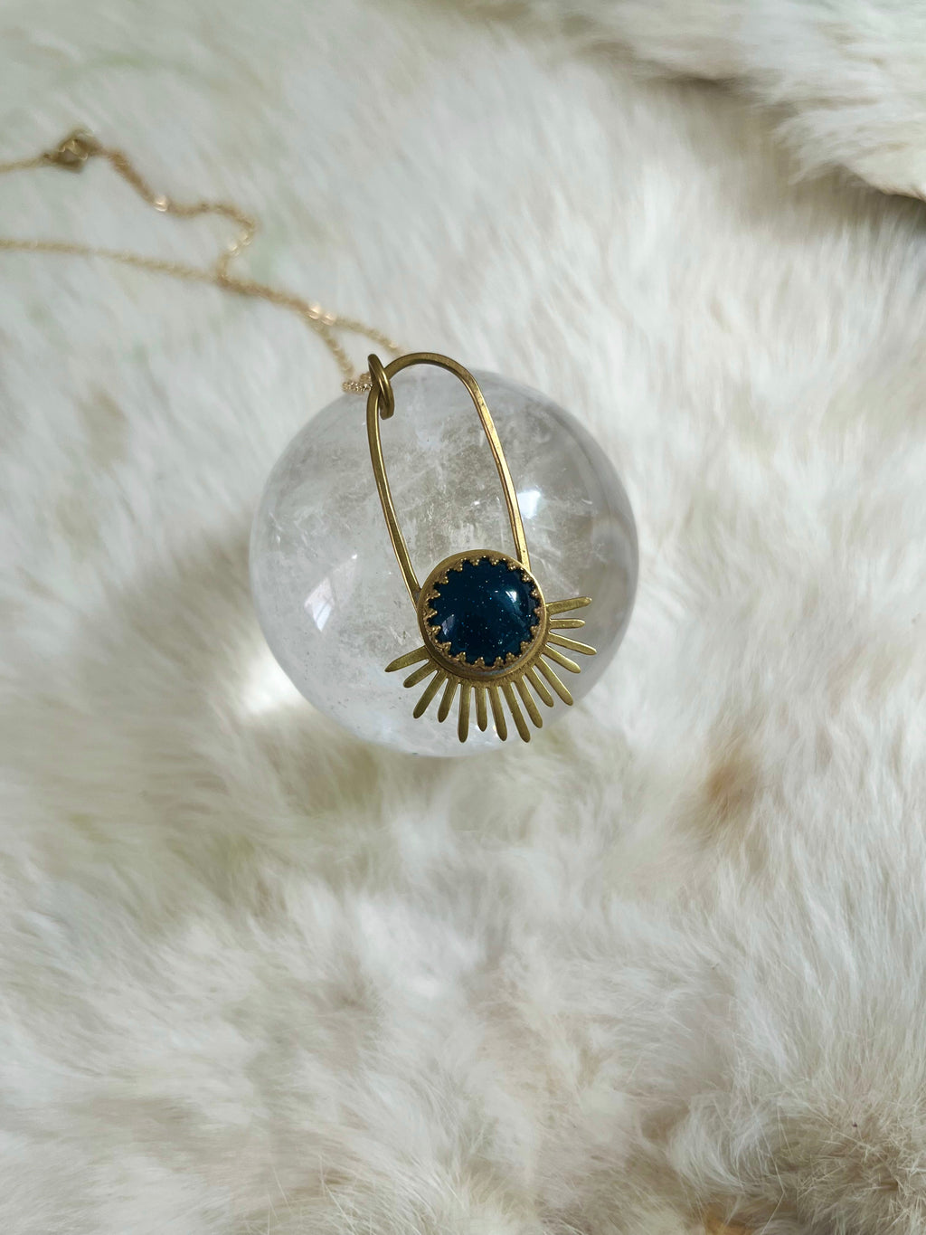 Blue Goldstone Aten Sundrop Necklace First Light