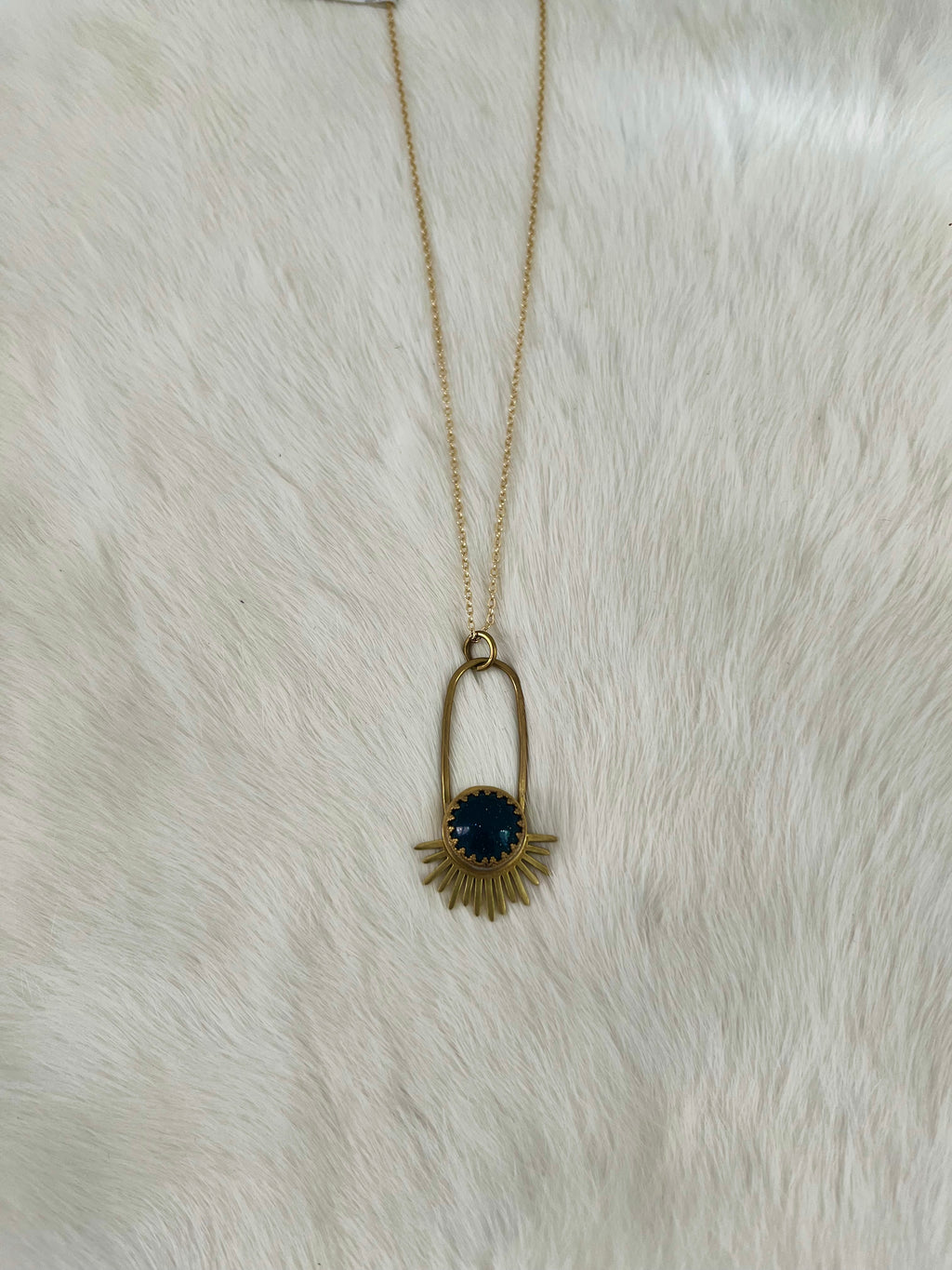 Blue Goldstone Aten Sundrop Necklace First Light