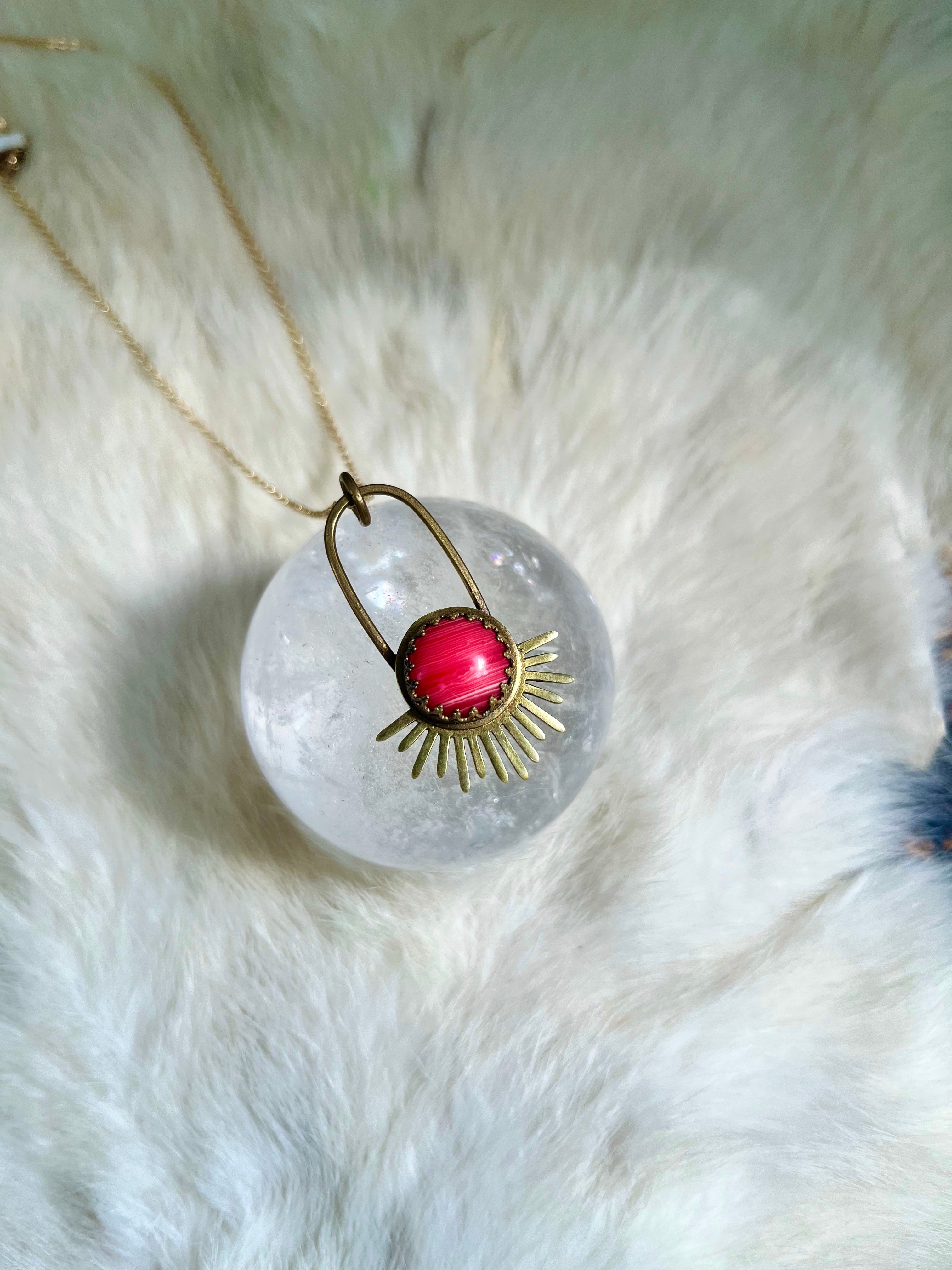 Rhodochrosite Aten Sundrop Necklace First Light