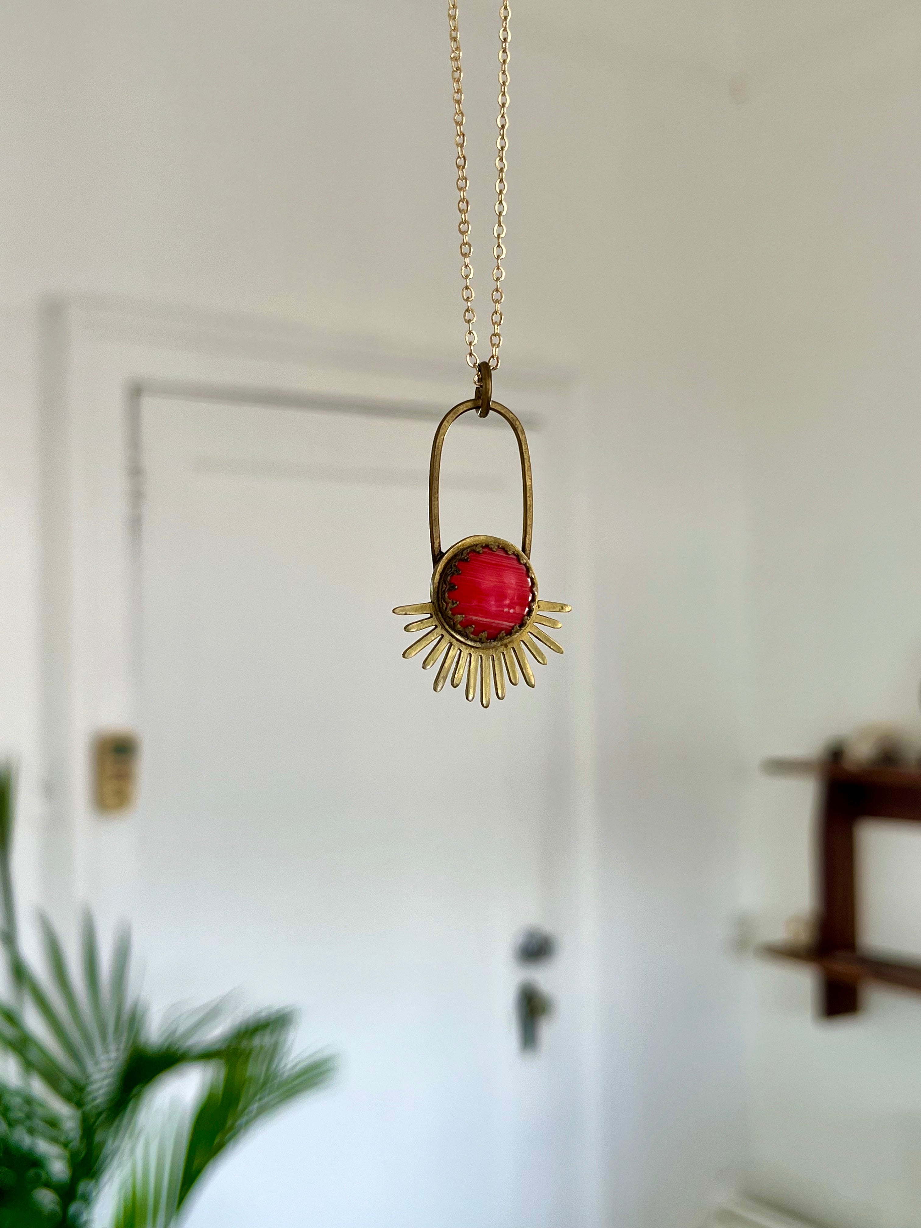 Rhodochrosite Aten Sundrop Necklace First Light