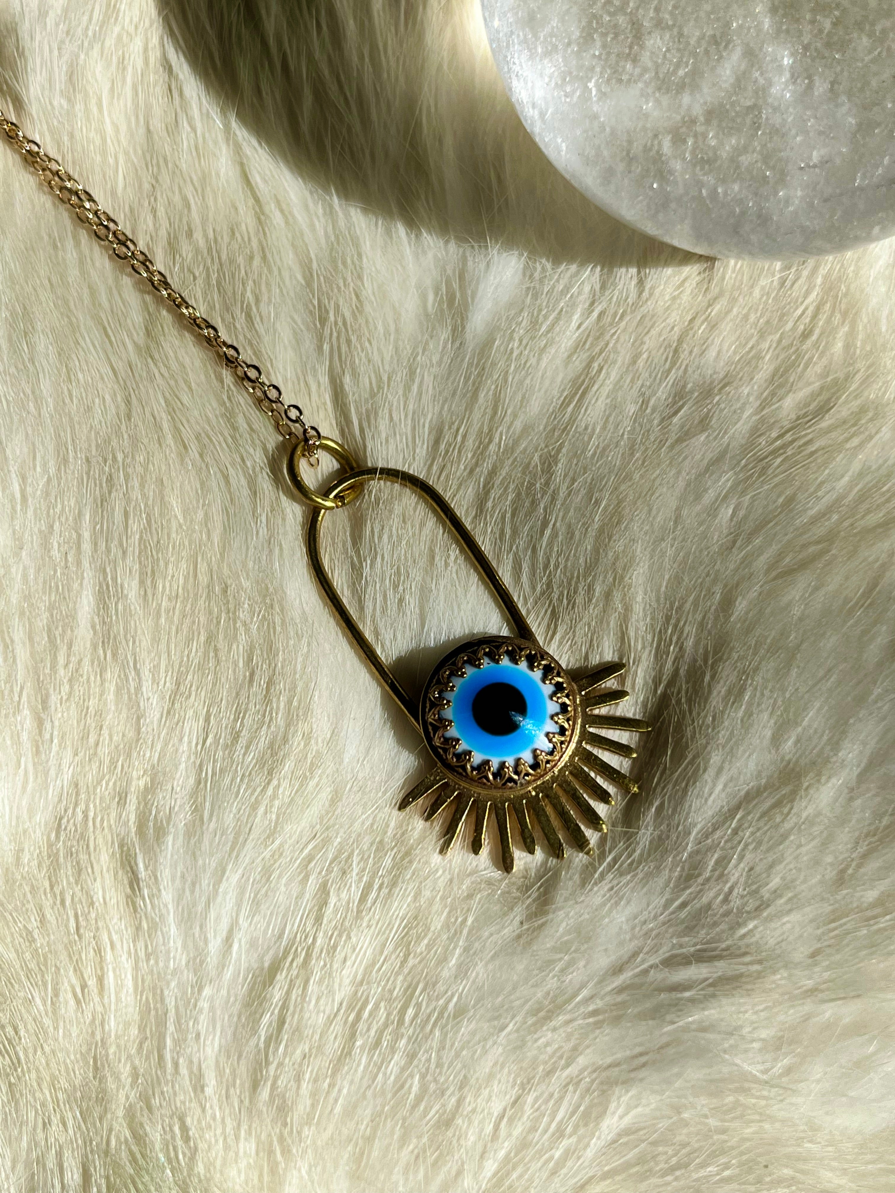 Nazar/ Evil Eye Aten Sundrop Necklace First Light
