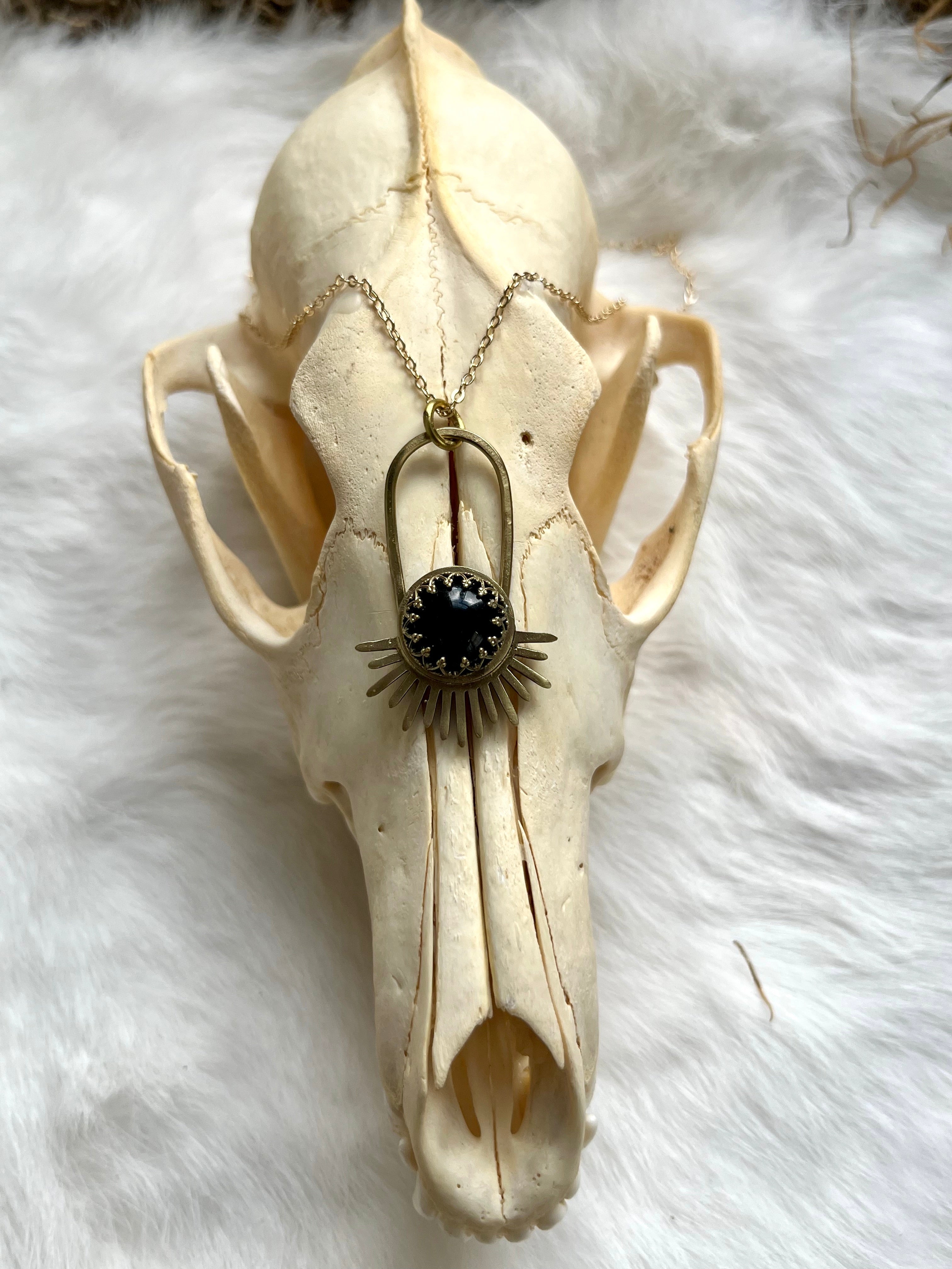 Black Obsidian Aten Sundrop Necklace First Light