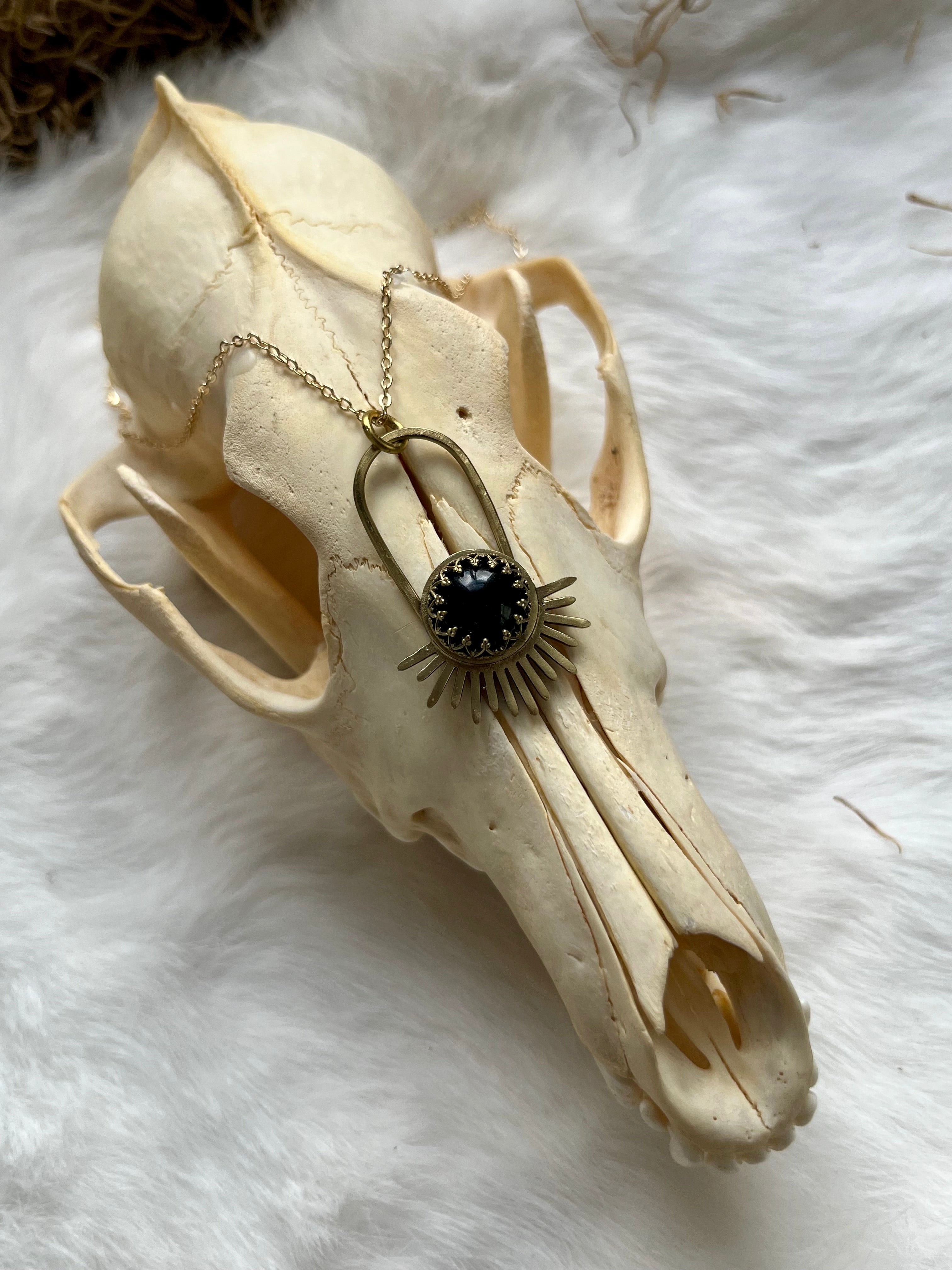 Black Obsidian Aten Sundrop Necklace First Light