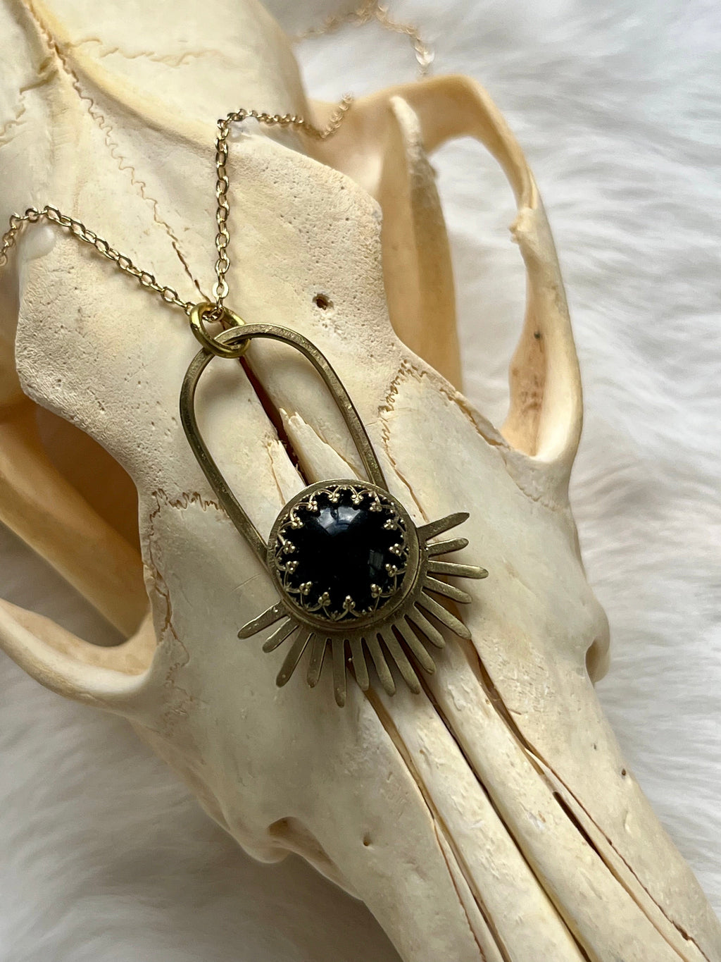 Black Obsidian Aten Sundrop Necklace First Light