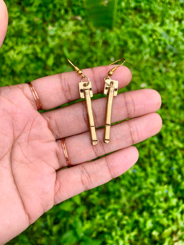 Solid Brass Dangle Earrings