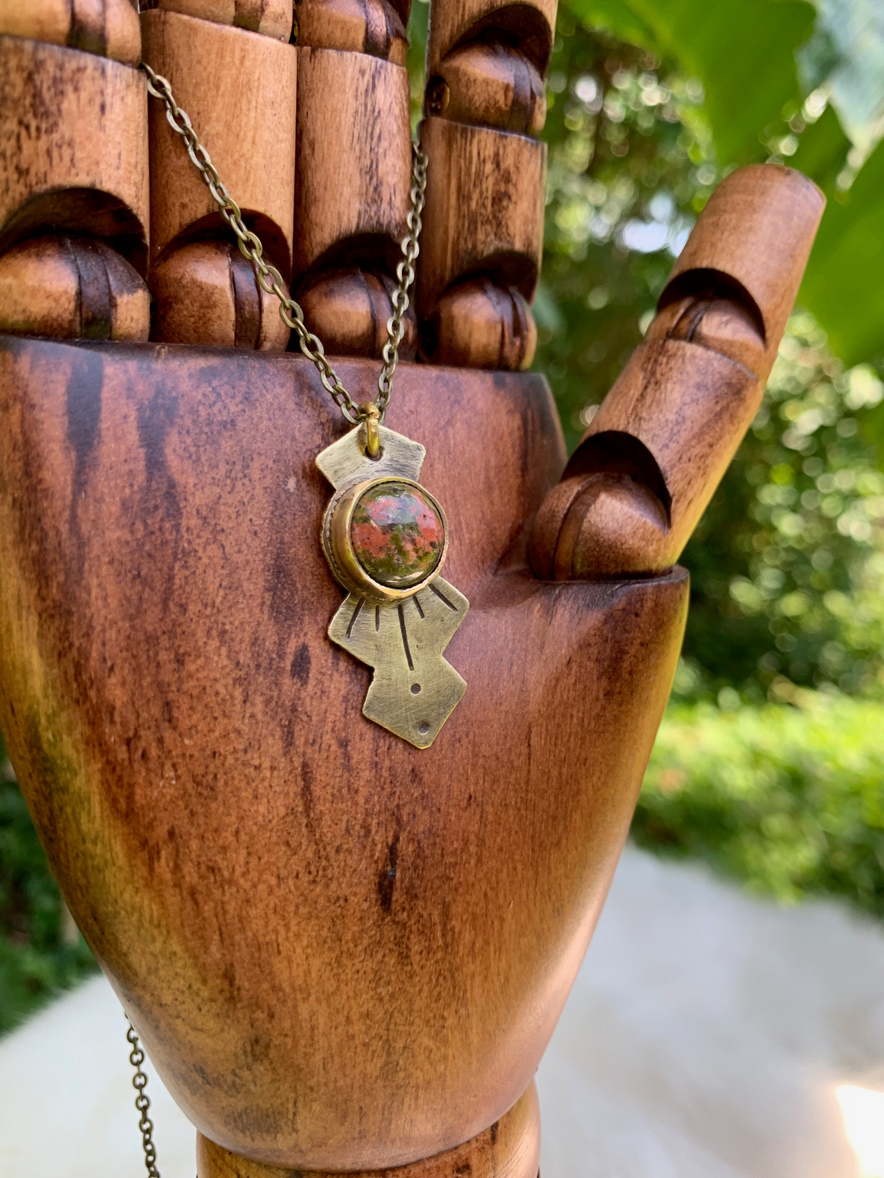 Unakite Jasper Thunder Shine Necklace