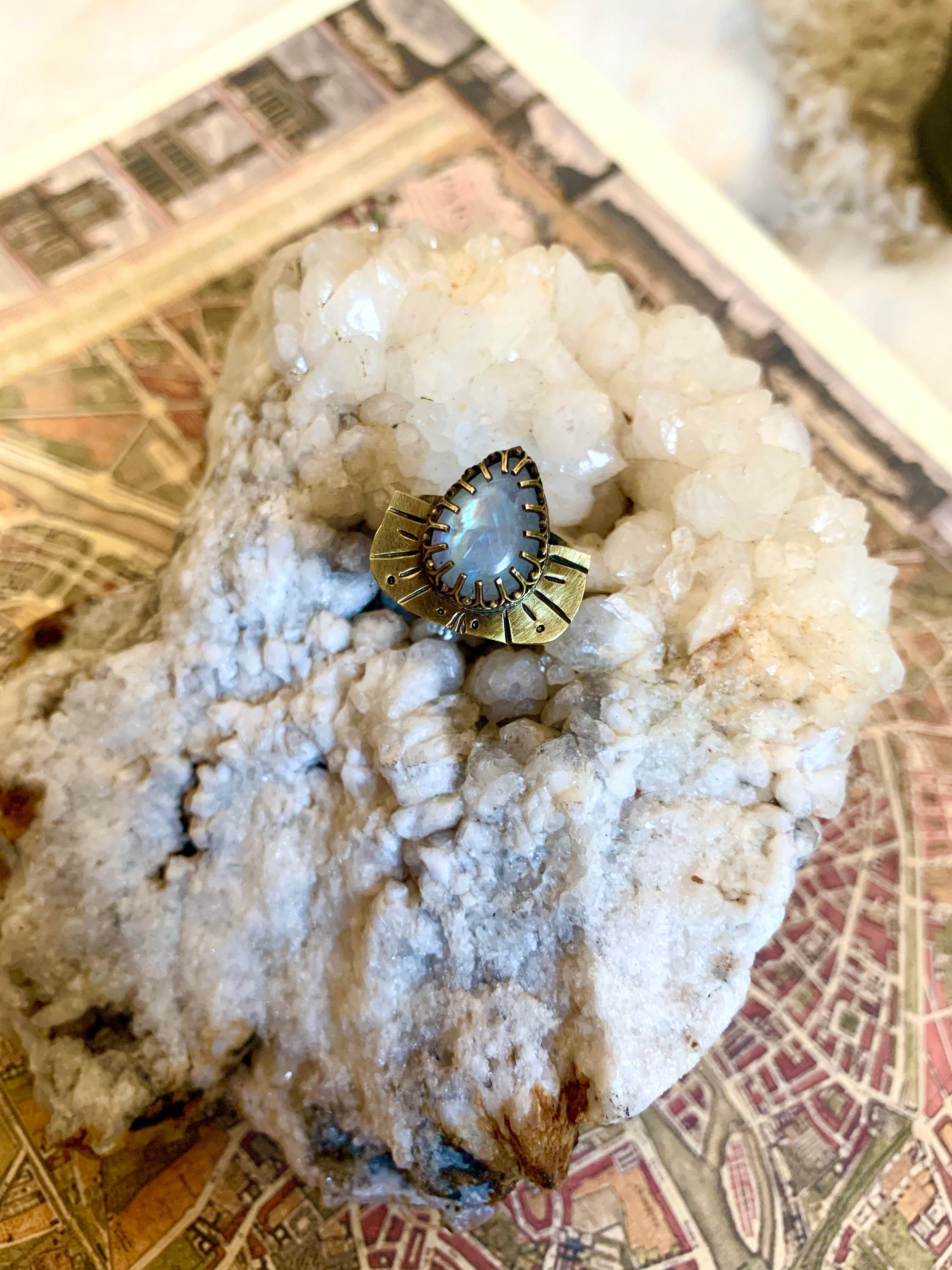 Blessed Be Moonstone Ring